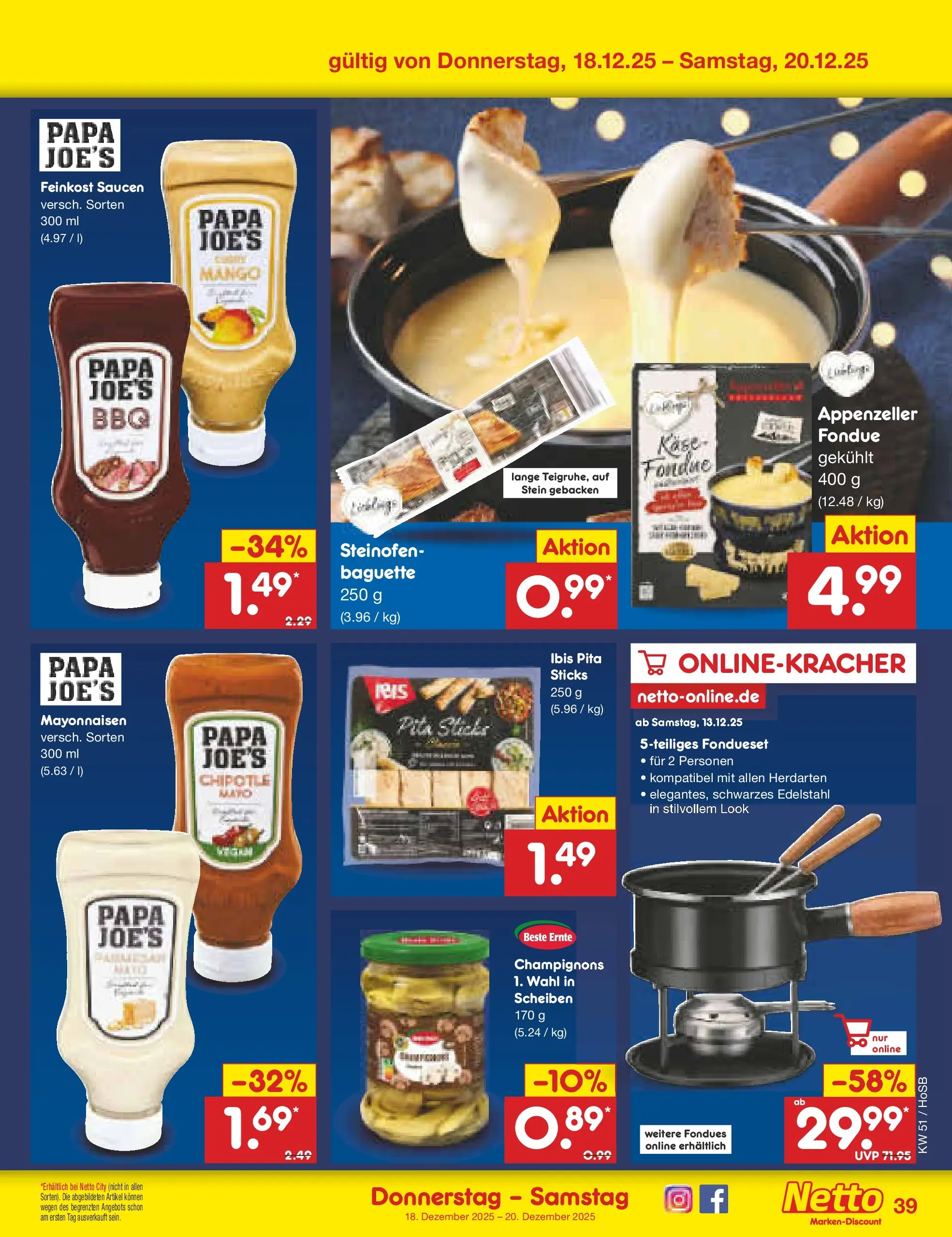Netto Marken-Discount prospekt Hannover (ab 15.12.2025) » Angebote | Seite: 47 | Produkte: Käse, Baguette, Champignons, Mango Netto Marken-Discount prospekt Hannover (ab 15.12.2025) » Angebote | Seite: 47 | Produkte: Käse, Baguette, Champignons, Mango