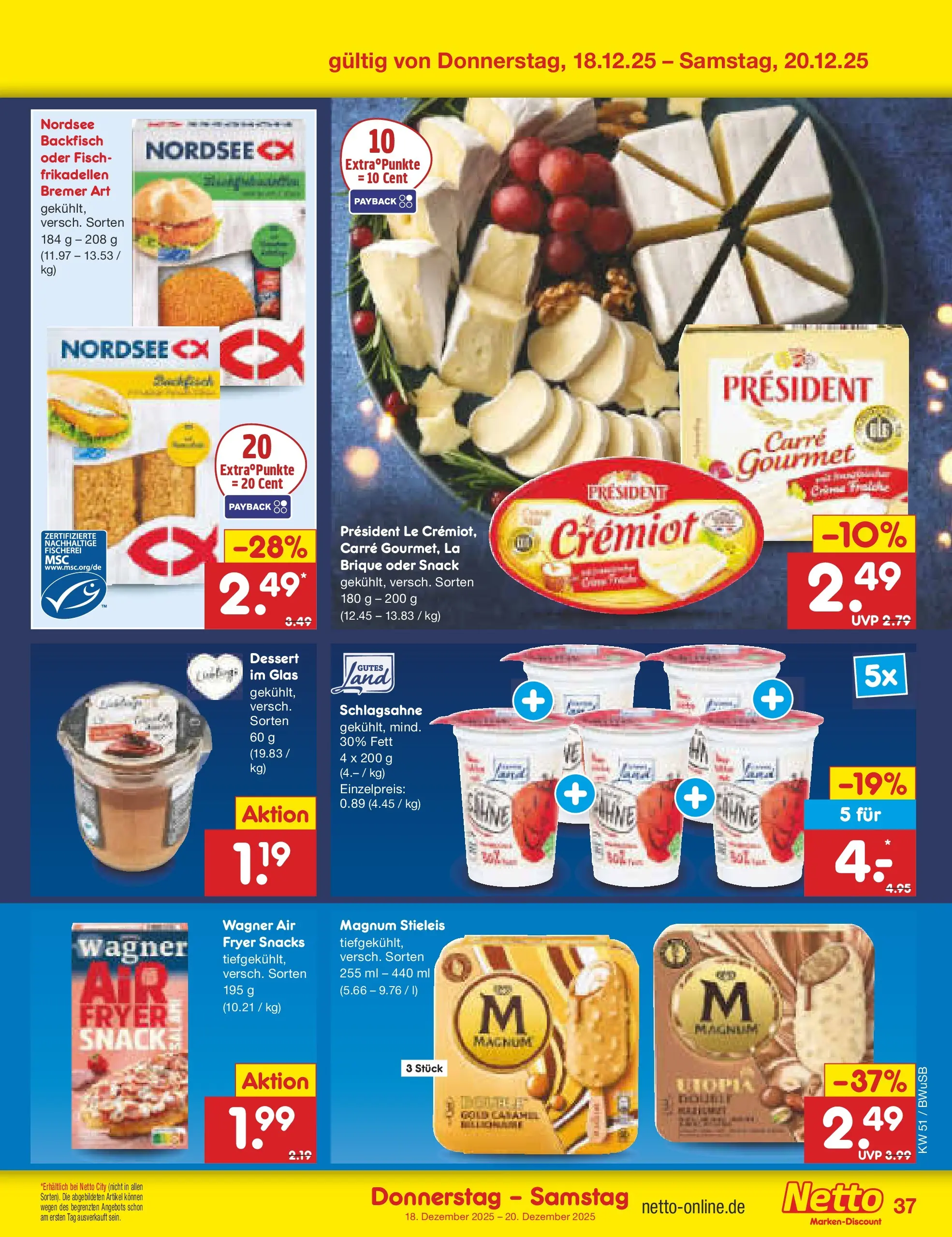 Netto Marken-Discount prospekt Stemwede-Dielingen (ab 14.12.2025) » Angebote | Seite: 45 | Produkte: Schlagsahne, Fisch Netto Marken-Discount prospekt Stemwede-Dielingen (ab 14.12.2025) » Angebote | Seite: 45 | Produkte: Schlagsahne, Fisch