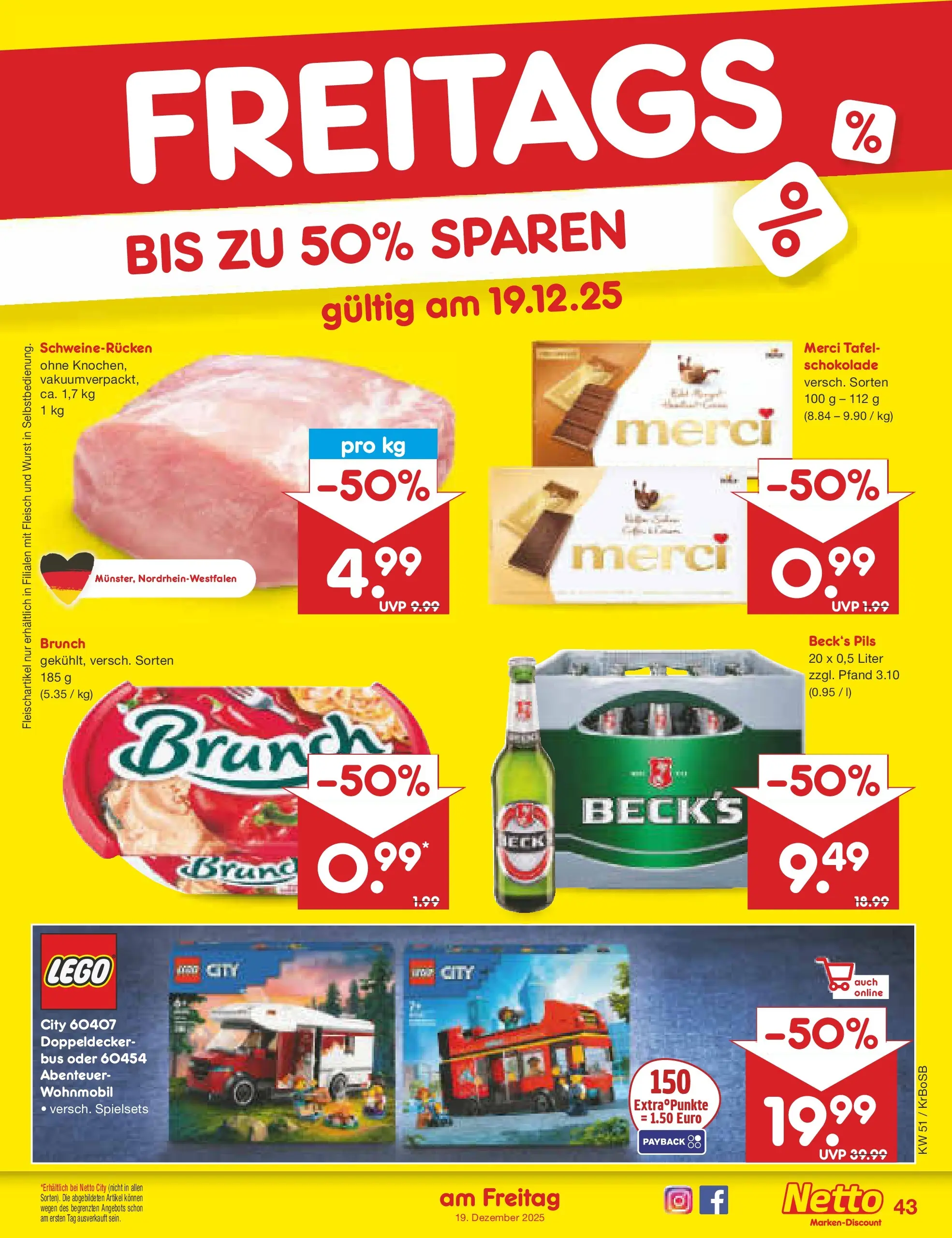 Netto Marken-Discount prospekt Stadtlohn	 (ab 15.12.2025) » Angebote | Seite: 51 | Produkte: Merci, Schokolade, Schweinerucken, Fleisch