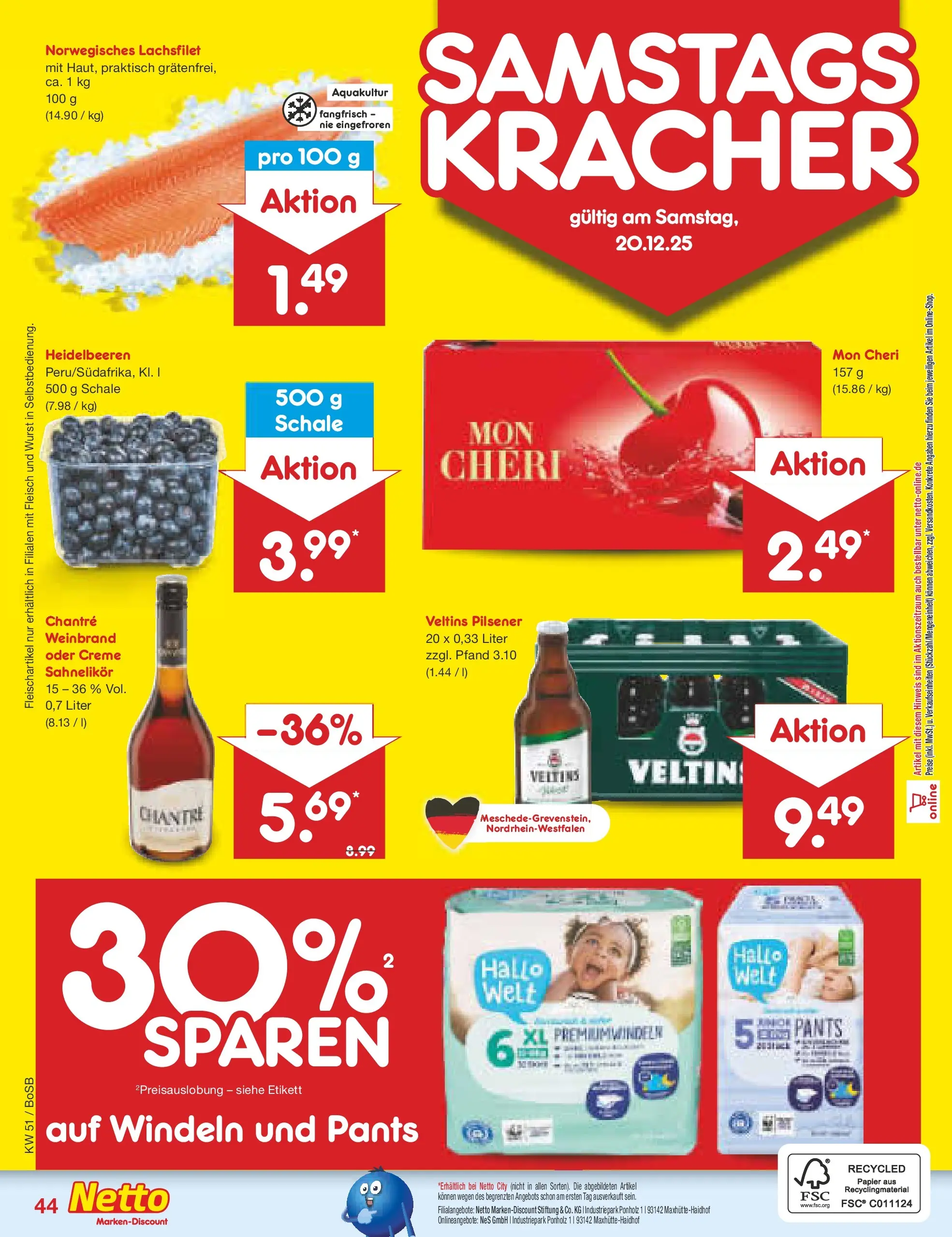 Netto Marken-Discount prospekt Stadtlohn	 (ab 15.12.2025) » Angebote | Seite: 52 | Produkte: Creme, Chantré, Wurst, Veltins