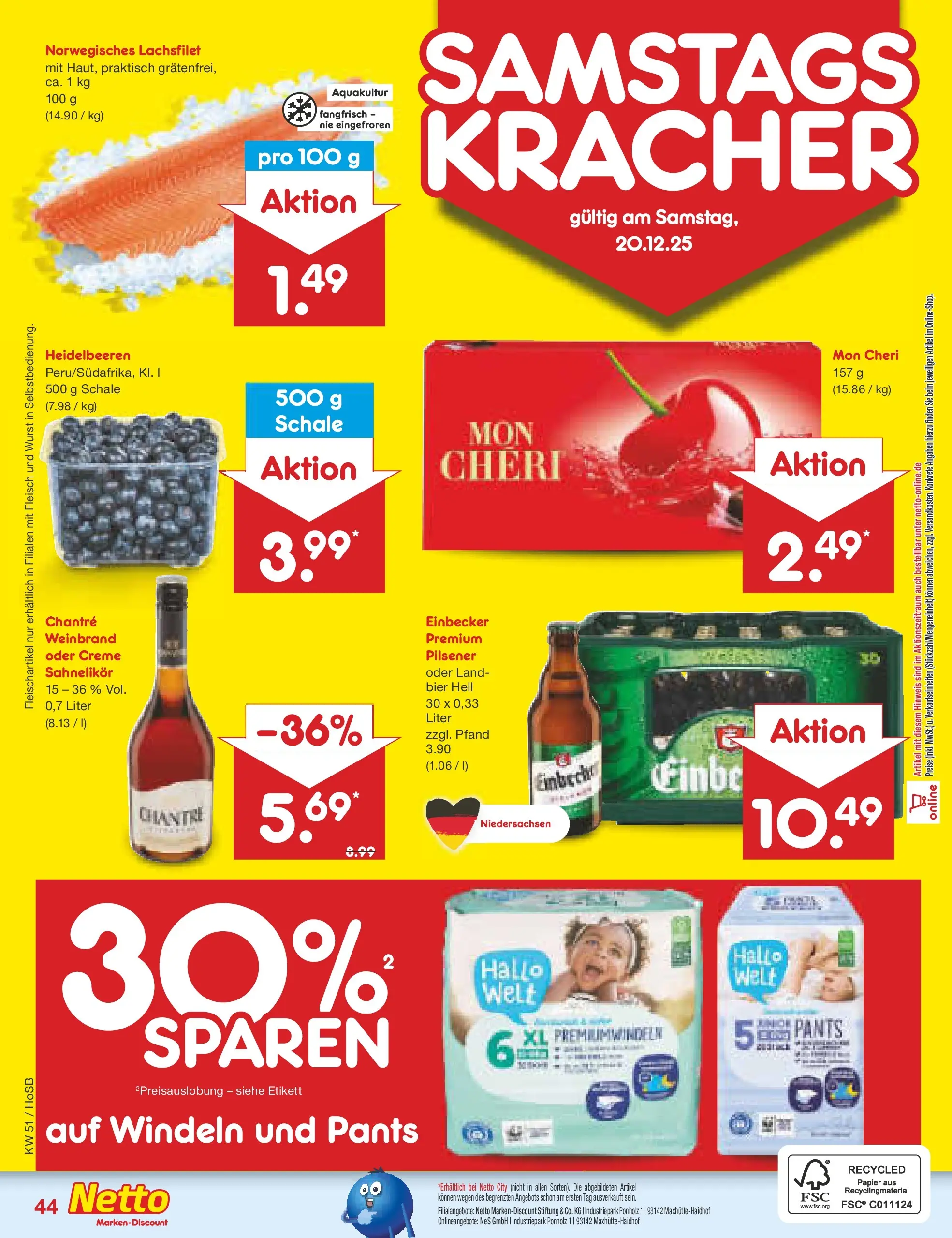 Netto Marken-Discount prospekt Hannover (ab 15.12.2025) » Angebote | Seite: 52 | Produkte: Bier, Creme, Heidelbeeren, Chantré Netto Marken-Discount prospekt Hannover (ab 15.12.2025) » Angebote | Seite: 52 | Produkte: Bier, Creme, Heidelbeeren, Chantré