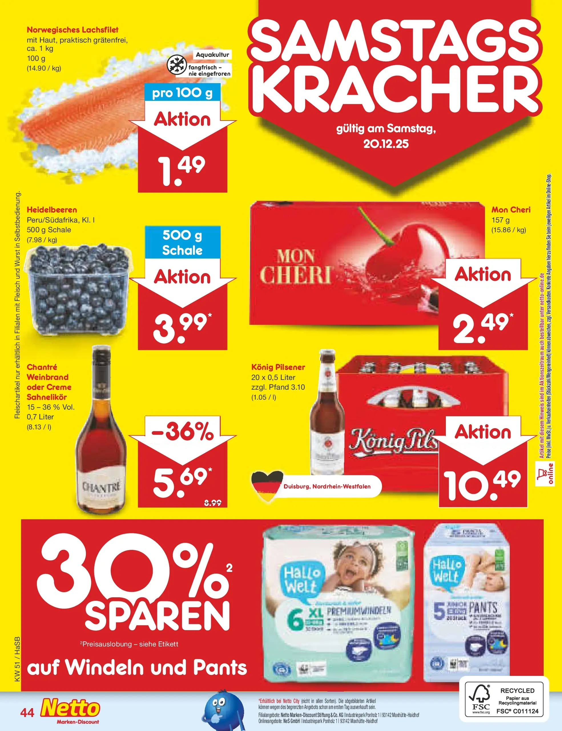 Netto Marken-Discount prospekt Wuppertal (ab 15.12.2025) » Angebote | Seite: 52 | Produkte: Konig pilsener, Creme, Heidelbeeren, Wurst Netto Marken-Discount prospekt Wuppertal (ab 15.12.2025) » Angebote | Seite: 52 | Produkte: Konig pilsener, Creme, Heidelbeeren, Wurst
