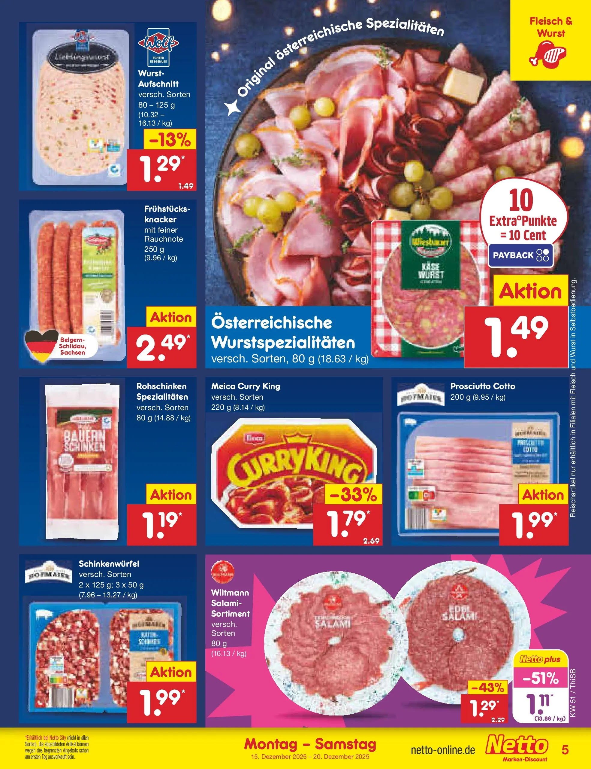 Netto Marken-Discount prospekt Pirna (ab 15.12.2025) » Angebote | Seite: 5 | Produkte: Käse, Wurst, Salami, Fleisch Netto Marken-Discount prospekt Pirna (ab 15.12.2025) » Angebote | Seite: 5 | Produkte: Käse, Wurst, Salami, Fleisch