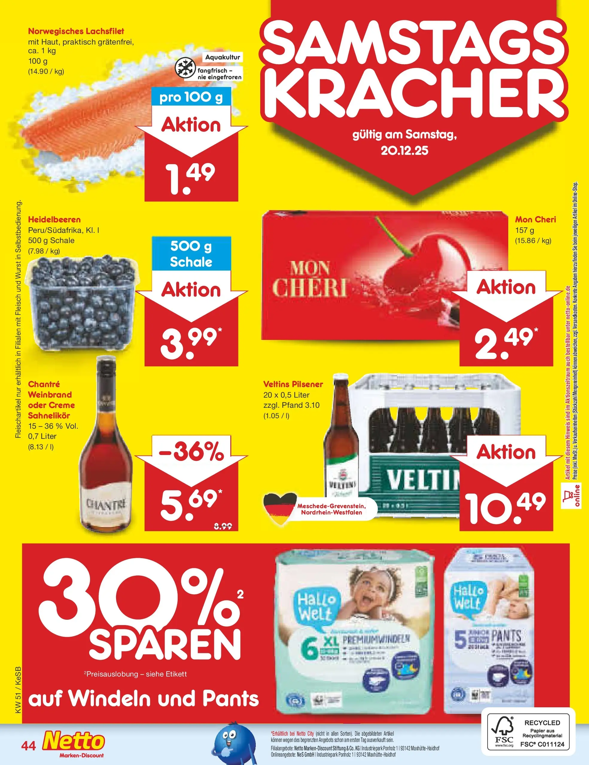 Netto Marken-Discount prospekt Kruft (ab 15.12.2025) » Angebote | Seite: 52 | Produkte: Creme, Heidelbeeren, Chantré, Wurst Netto Marken-Discount prospekt Kruft (ab 15.12.2025) » Angebote | Seite: 52 | Produkte: Creme, Heidelbeeren, Chantré, Wurst