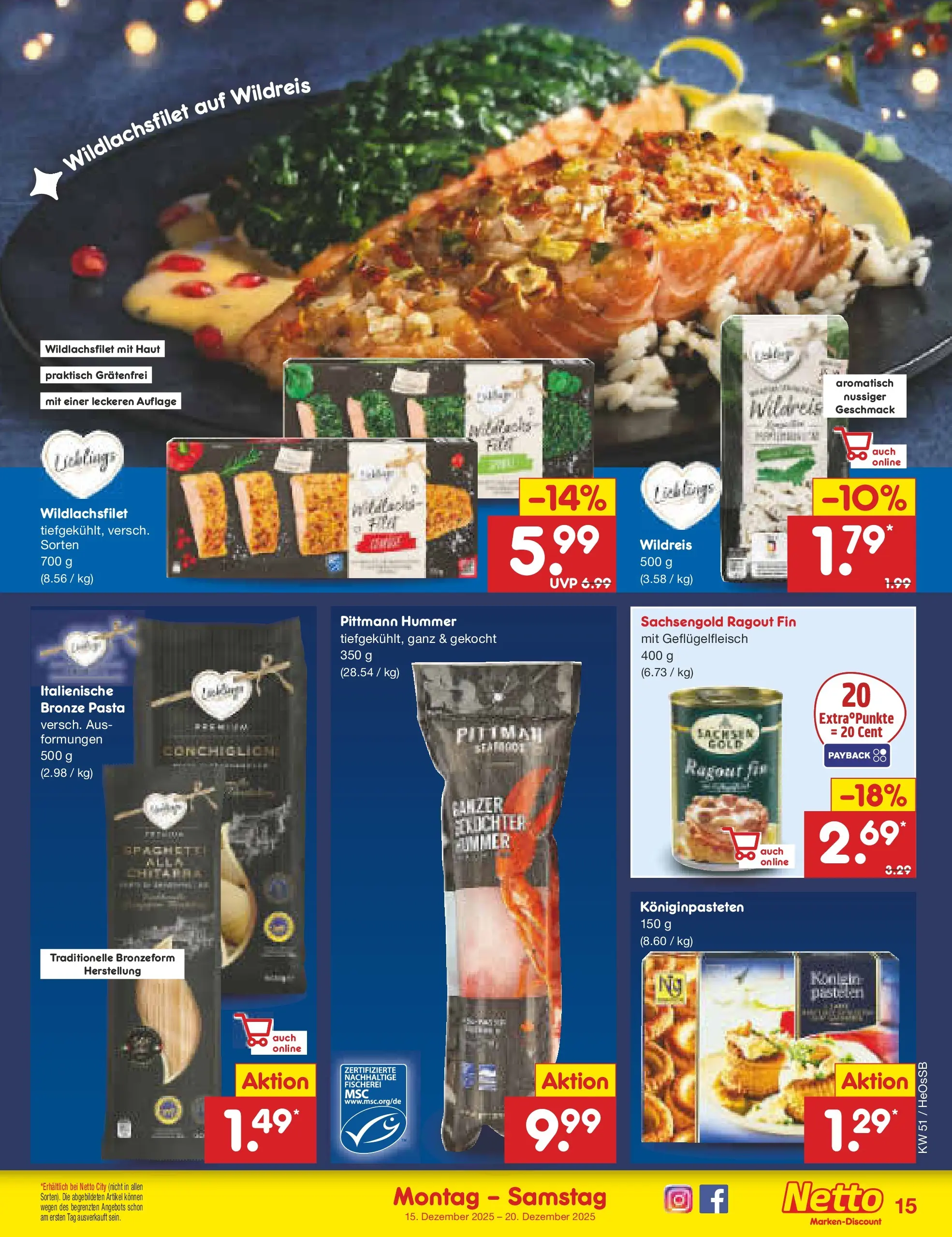 Netto Marken-Discount prospekt Kröpelin (ab 15.12.2025) » Angebote | Seite: 15 | Produkte: Pasta Netto Marken-Discount prospekt Kröpelin (ab 15.12.2025) » Angebote | Seite: 15 | Produkte: Pasta