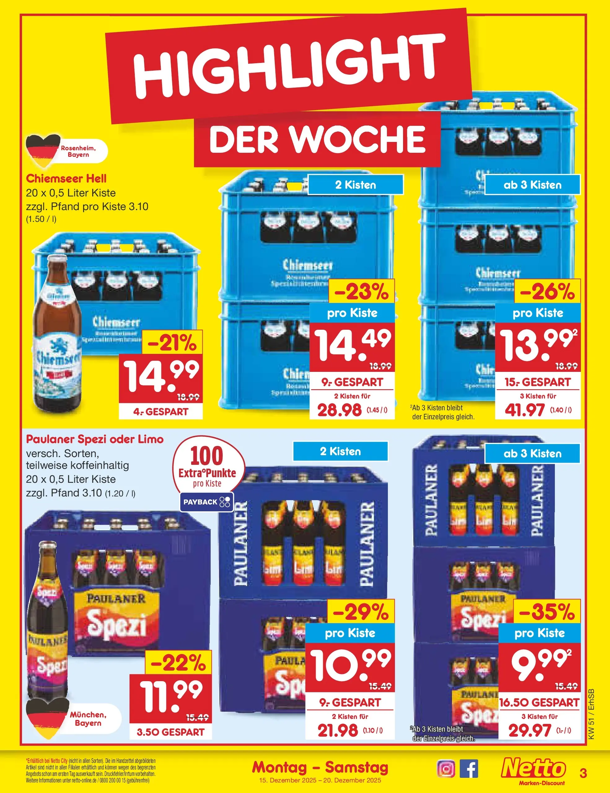 Netto Marken-Discount prospekt Metten (ab 15.12.2025) » Angebote | Seite: 3 | Produkte: Paulaner spezi, Paulaner Netto Marken-Discount prospekt Metten (ab 15.12.2025) » Angebote | Seite: 3 | Produkte: Paulaner spezi, Paulaner