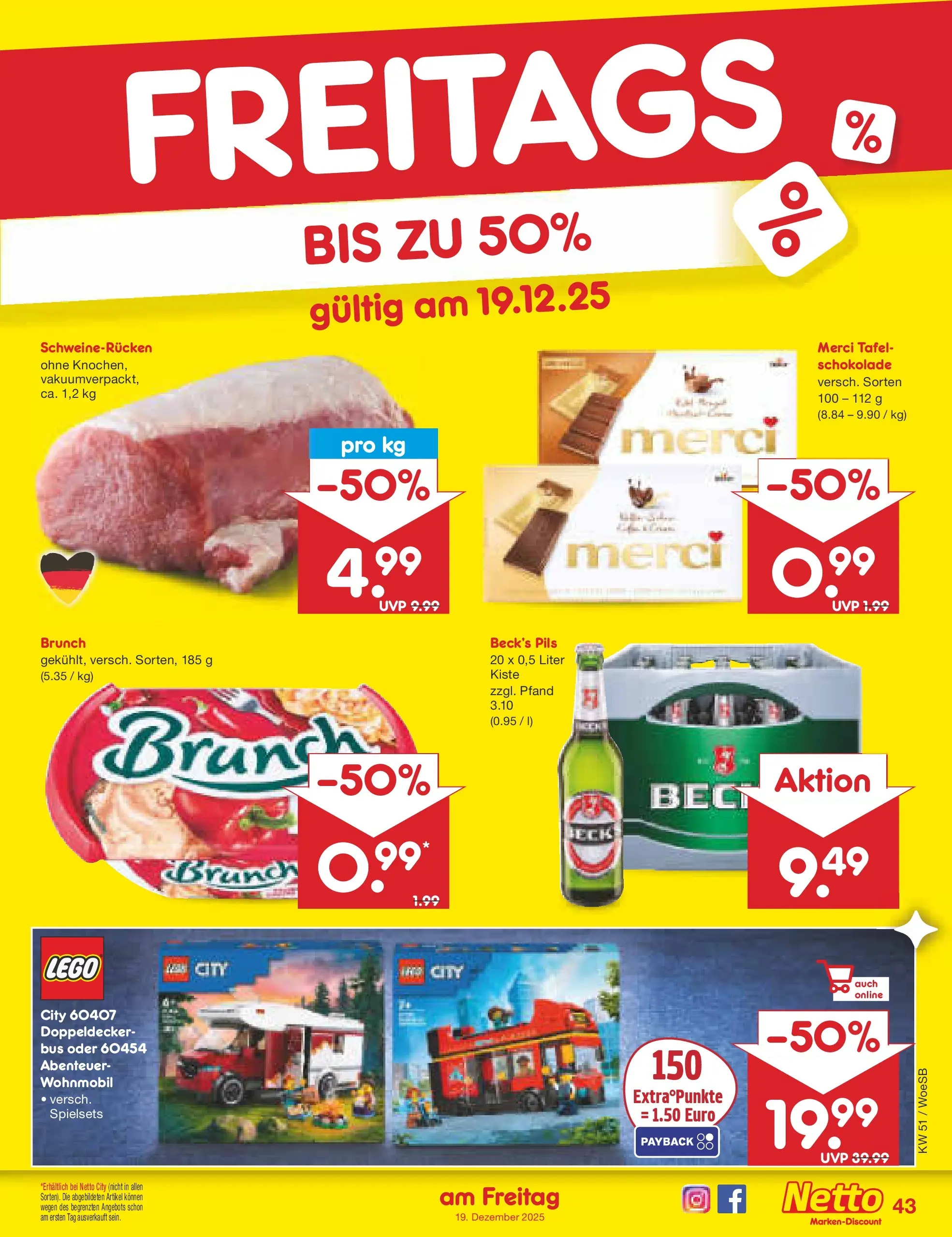 Netto Marken-Discount prospekt Gemmingen (ab 15.12.2025) » Angebote | Seite: 51 | Produkte: Merci, Schokolade, Pils, Schweinerucken Netto Marken-Discount prospekt Gemmingen (ab 15.12.2025) » Angebote | Seite: 51 | Produkte: Merci, Schokolade, Pils, Schweinerucken