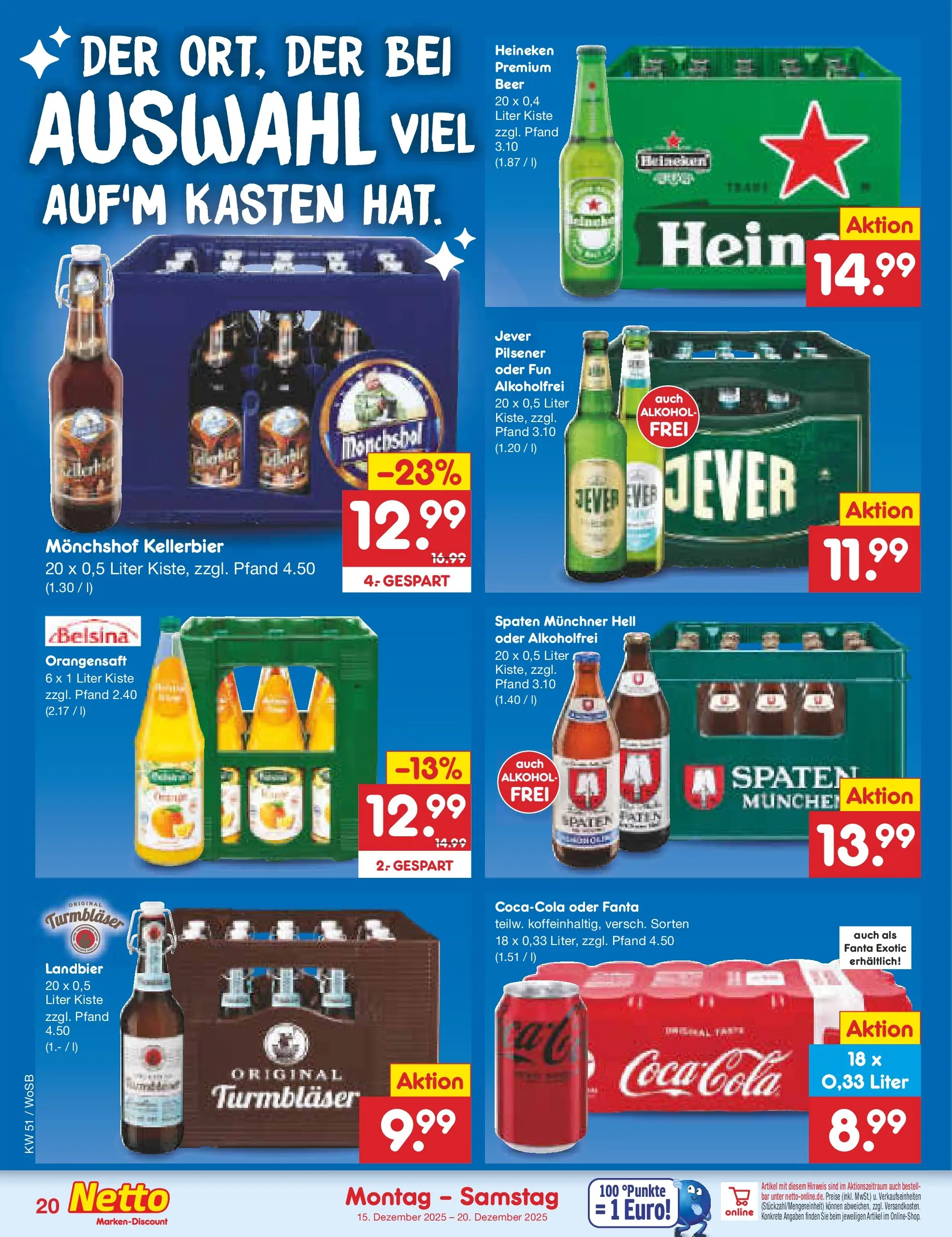 Netto Marken-Discount prospekt Mannheim (ab 15.12.2025) » Angebote | Seite: 24 | Produkte: Monchshof, Coca cola, Fanta, Orangensaft Netto Marken-Discount prospekt Mannheim (ab 15.12.2025) » Angebote | Seite: 24 | Produkte: Monchshof, Coca cola, Fanta, Orangensaft