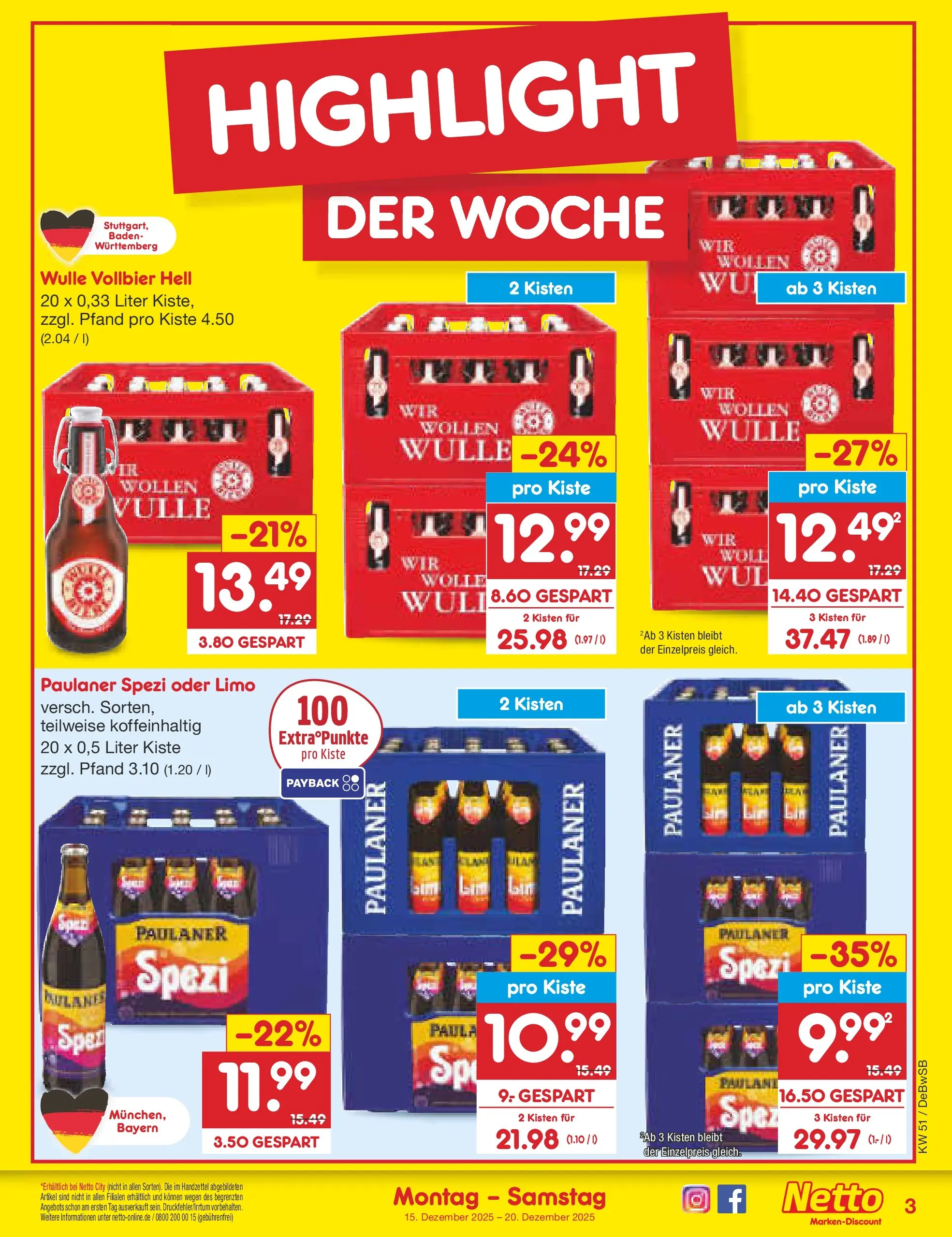 Netto Marken-Discount prospekt Waiblingen-Bittenfeld (ab 15.12.2025) » Angebote | Seite: 3 | Produkte: Paulaner spezi, Paulaner Netto Marken-Discount prospekt Waiblingen-Bittenfeld (ab 15.12.2025) » Angebote | Seite: 3 | Produkte: Paulaner spezi, Paulaner