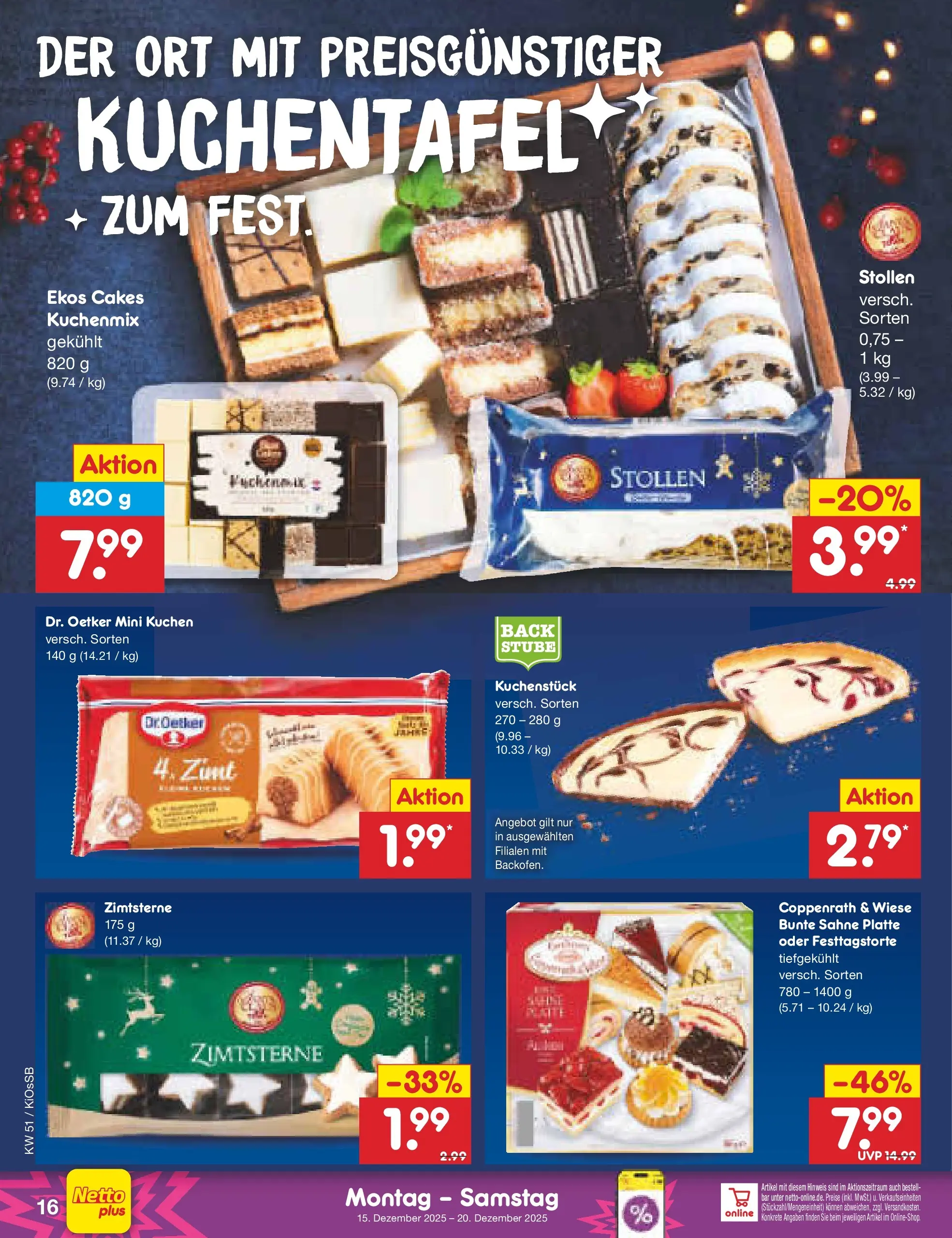 Netto Marken-Discount prospekt Oberhaid (ab 15.12.2025) » Angebote | Seite: 16 | Produkte: Kuchen, Sahne Netto Marken-Discount prospekt Oberhaid (ab 15.12.2025) » Angebote | Seite: 16 | Produkte: Kuchen, Sahne
