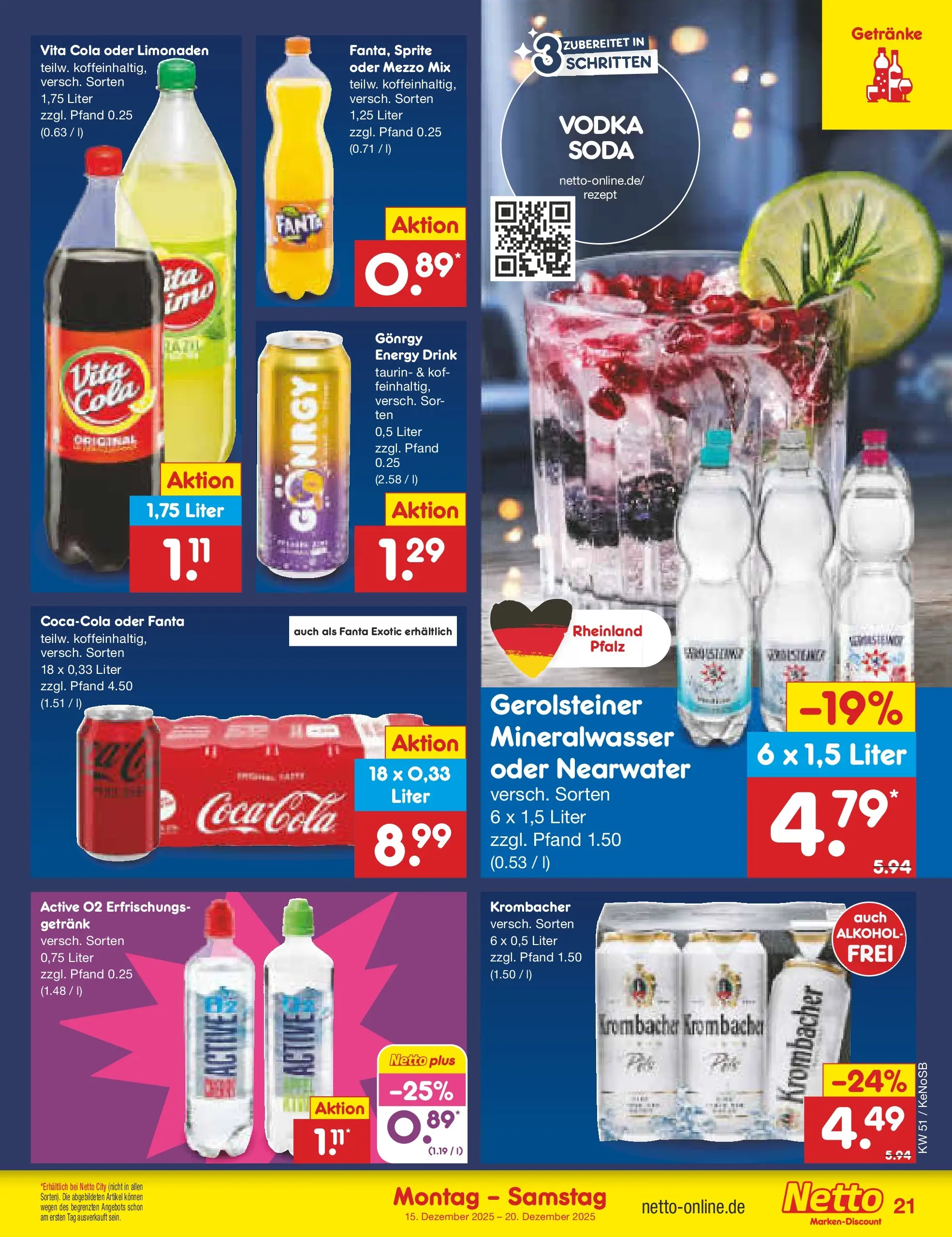 Netto Marken-Discount prospekt Bonn	 (ab 15.12.2025) » Angebote | Seite: 25 | Produkte: Mezzo mix, Sprite, Cola, Energy
