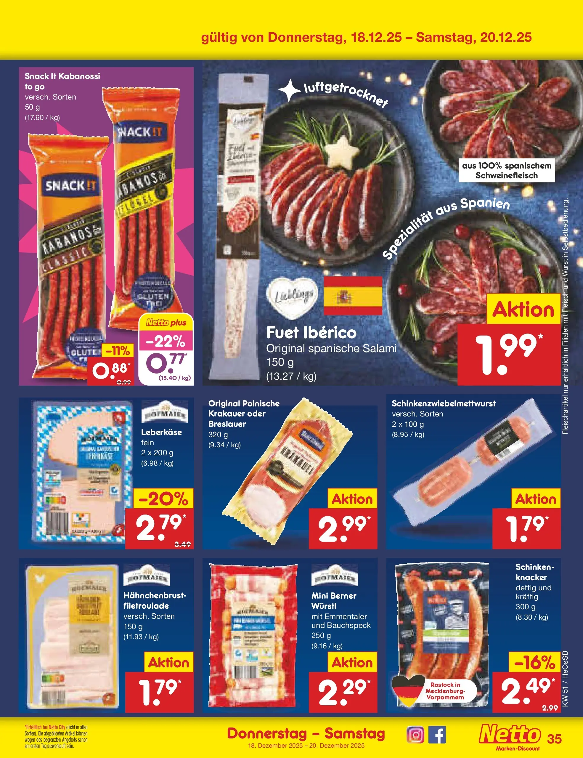 Netto Marken-Discount prospekt Kröpelin (ab 15.12.2025) » Angebote | Seite: 49 | Produkte: Würstl, Wurst, Salami, Fleisch Netto Marken-Discount prospekt Kröpelin (ab 15.12.2025) » Angebote | Seite: 49 | Produkte: Würstl, Wurst, Salami, Fleisch