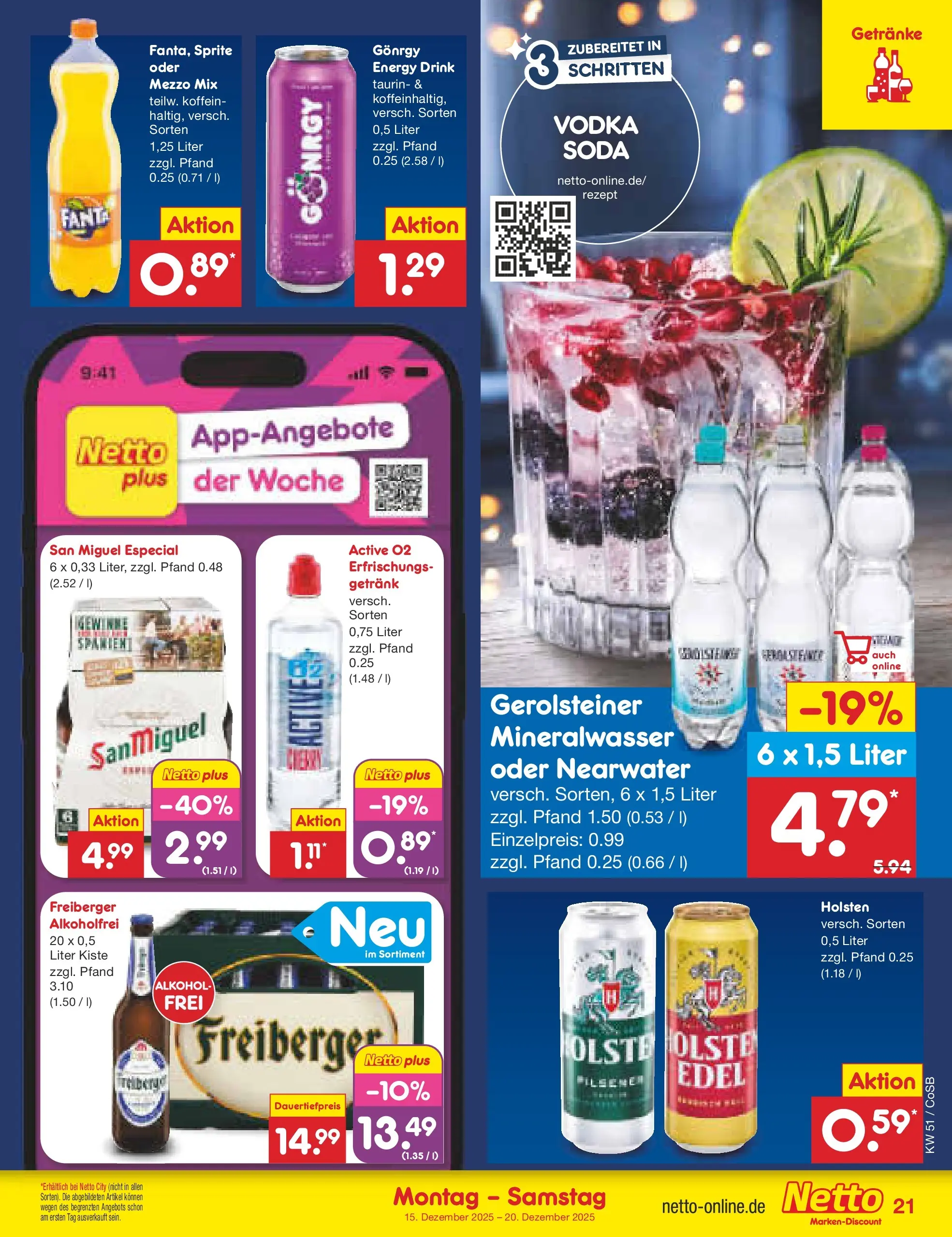 Netto Marken-Discount prospekt Bitterfeld-Wolfen	 (ab 15.12.2025) » Angebote | Seite: 25 | Produkte: Fanta, Sprite, Mineralwasser, Gerolsteiner