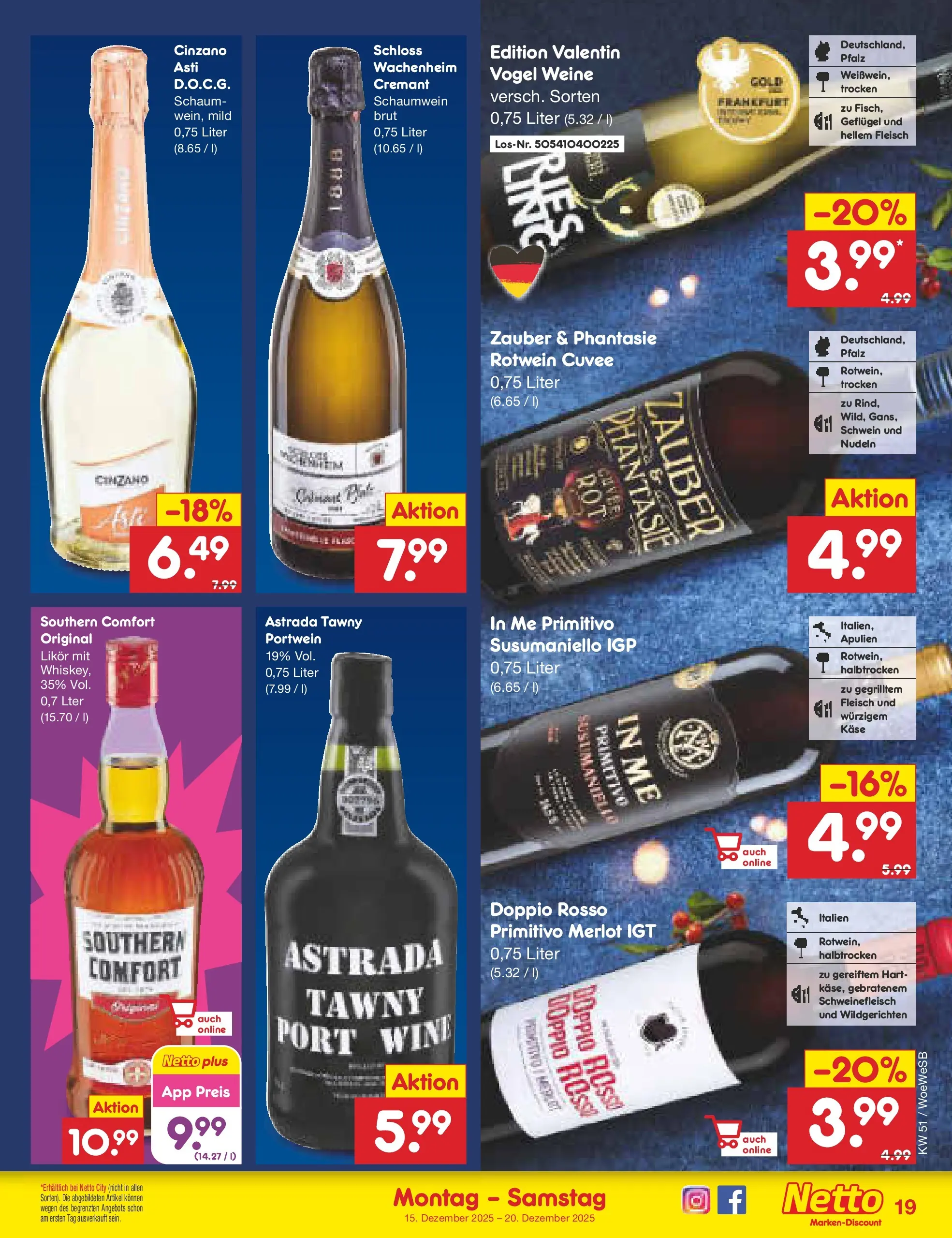 Netto Marken-Discount prospekt Katzweiler (ab 15.12.2025) » Angebote | Seite: 21 | Produkte: Käse, Likör, Merlot, Fleisch Netto Marken-Discount prospekt Katzweiler (ab 15.12.2025) » Angebote | Seite: 21 | Produkte: Käse, Likör, Merlot, Fleisch
