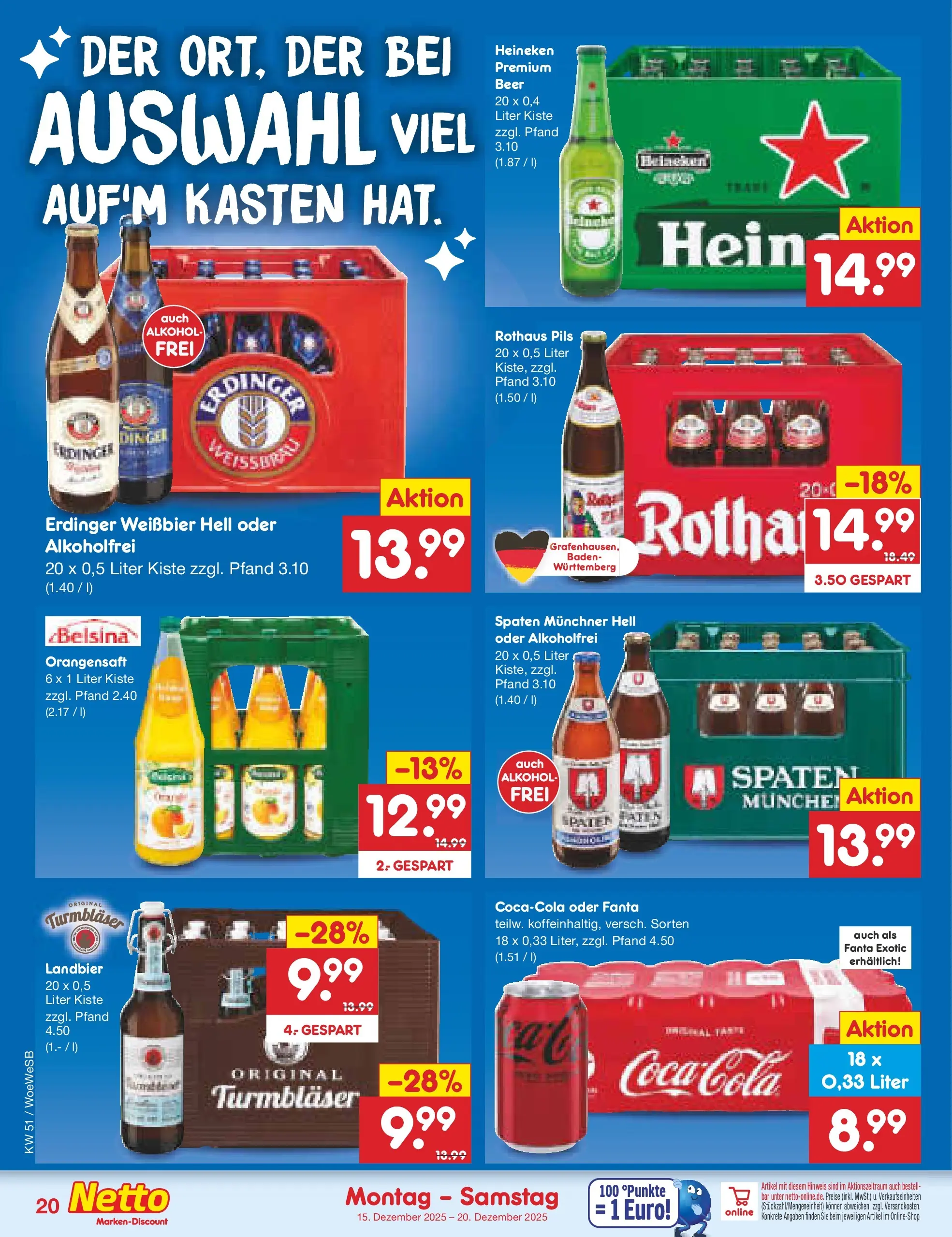 Netto Marken-Discount prospekt Katzweiler (ab 15.12.2025) » Angebote | Seite: 24 | Produkte: Fanta, Pils, Orangensaft, Heineken Netto Marken-Discount prospekt Katzweiler (ab 15.12.2025) » Angebote | Seite: 24 | Produkte: Fanta, Pils, Orangensaft, Heineken