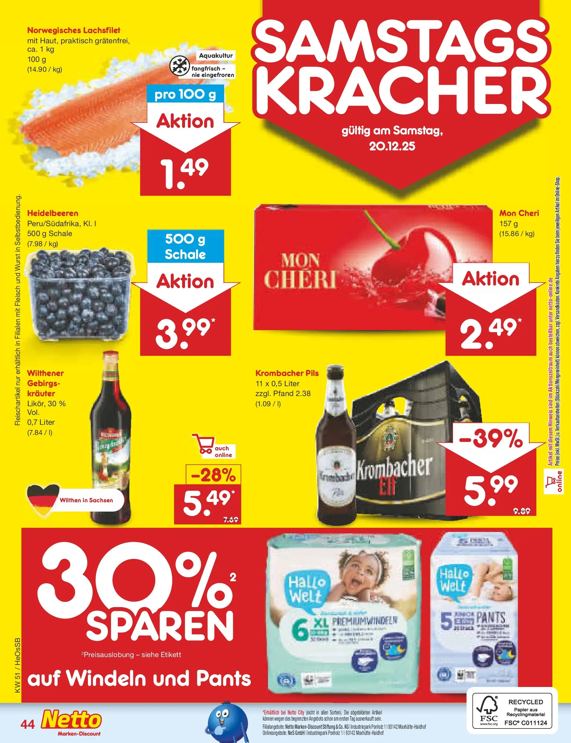 Netto Marken-Discount prospekt Kröpelin (ab 15.12.2025) » Angebote | Seite: 58 | Produkte: Pils, Heidelbeeren, Wurst, Krombacher Netto Marken-Discount prospekt Kröpelin (ab 15.12.2025) » Angebote | Seite: 58 | Produkte: Pils, Heidelbeeren, Wurst, Krombacher