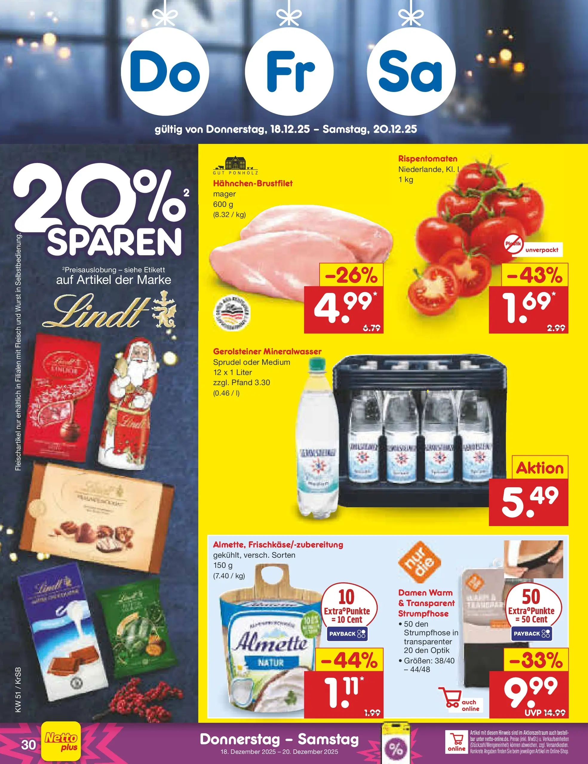 Netto Marken-Discount prospekt Jüchen	 (ab 15.12.2025) » Angebote | Seite: 38 | Produkte: Almette, Mineralwasser, Fleisch, Gerolsteiner