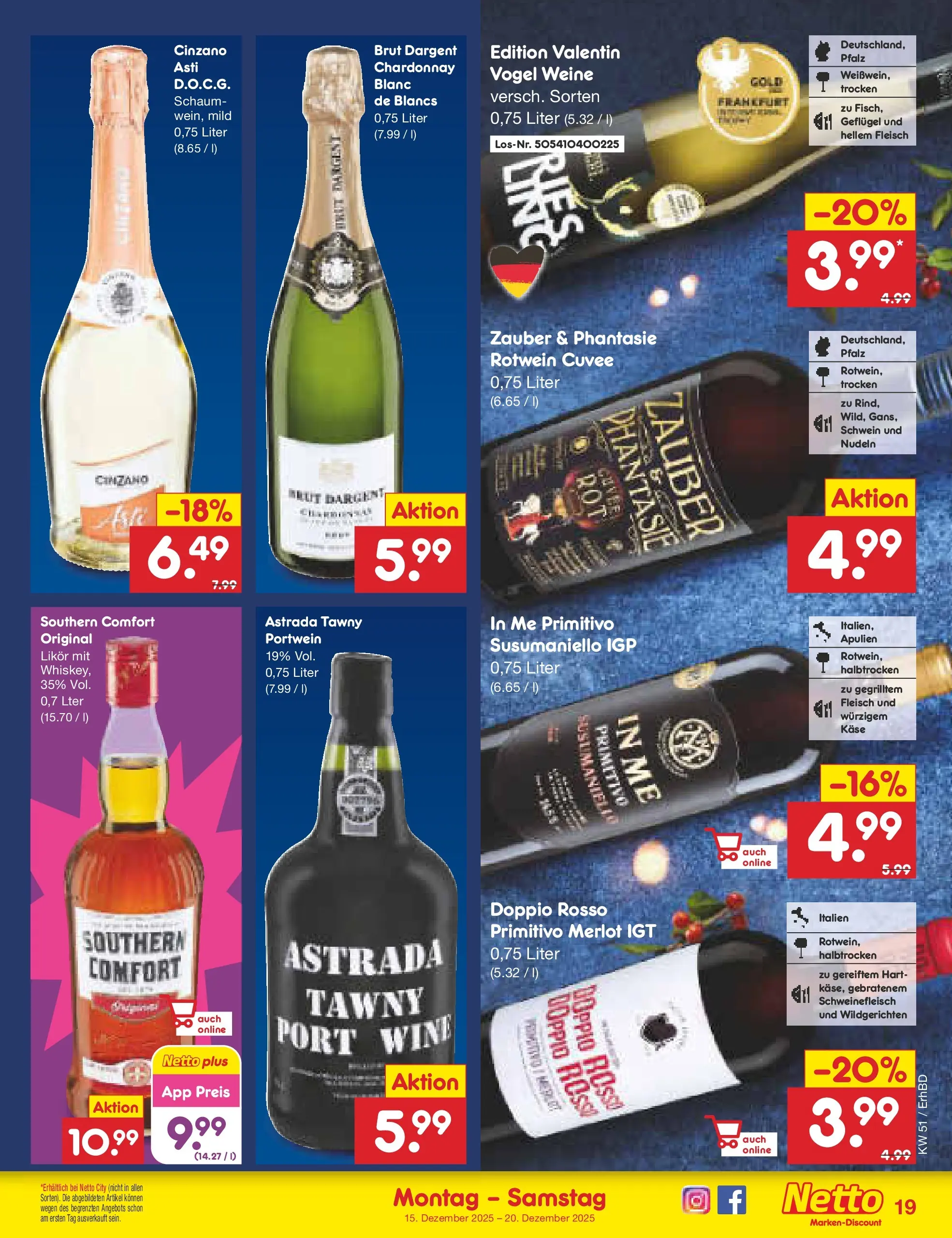 Netto Marken-Discount prospekt Ergolding (ab 15.12.2025) » Angebote | Seite: 21 | Produkte: Käse, Likör, Brut dargent, Nudeln Netto Marken-Discount prospekt Ergolding (ab 15.12.2025) » Angebote | Seite: 21 | Produkte: Käse, Likör, Brut dargent, Nudeln