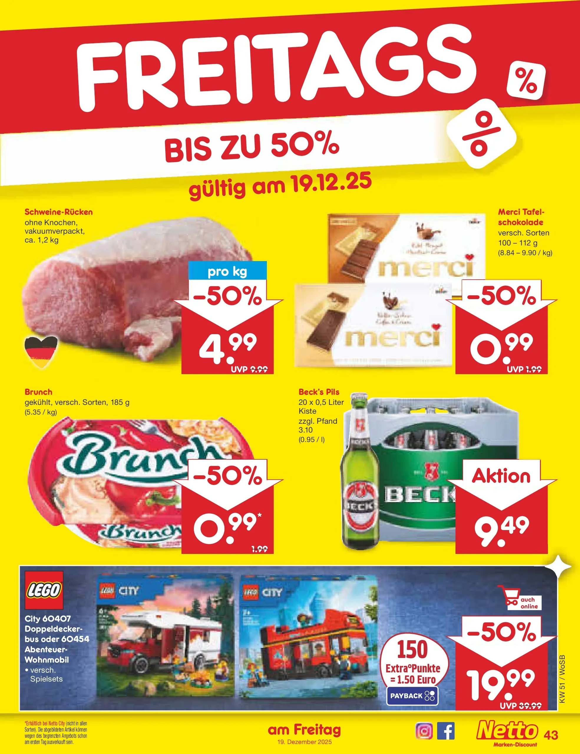 Netto Marken-Discount prospekt Mannheim (ab 15.12.2025) » Angebote | Seite: 51 | Produkte: Merci, Schokolade, Pils, Schweinerucken Netto Marken-Discount prospekt Mannheim (ab 15.12.2025) » Angebote | Seite: 51 | Produkte: Merci, Schokolade, Pils, Schweinerucken