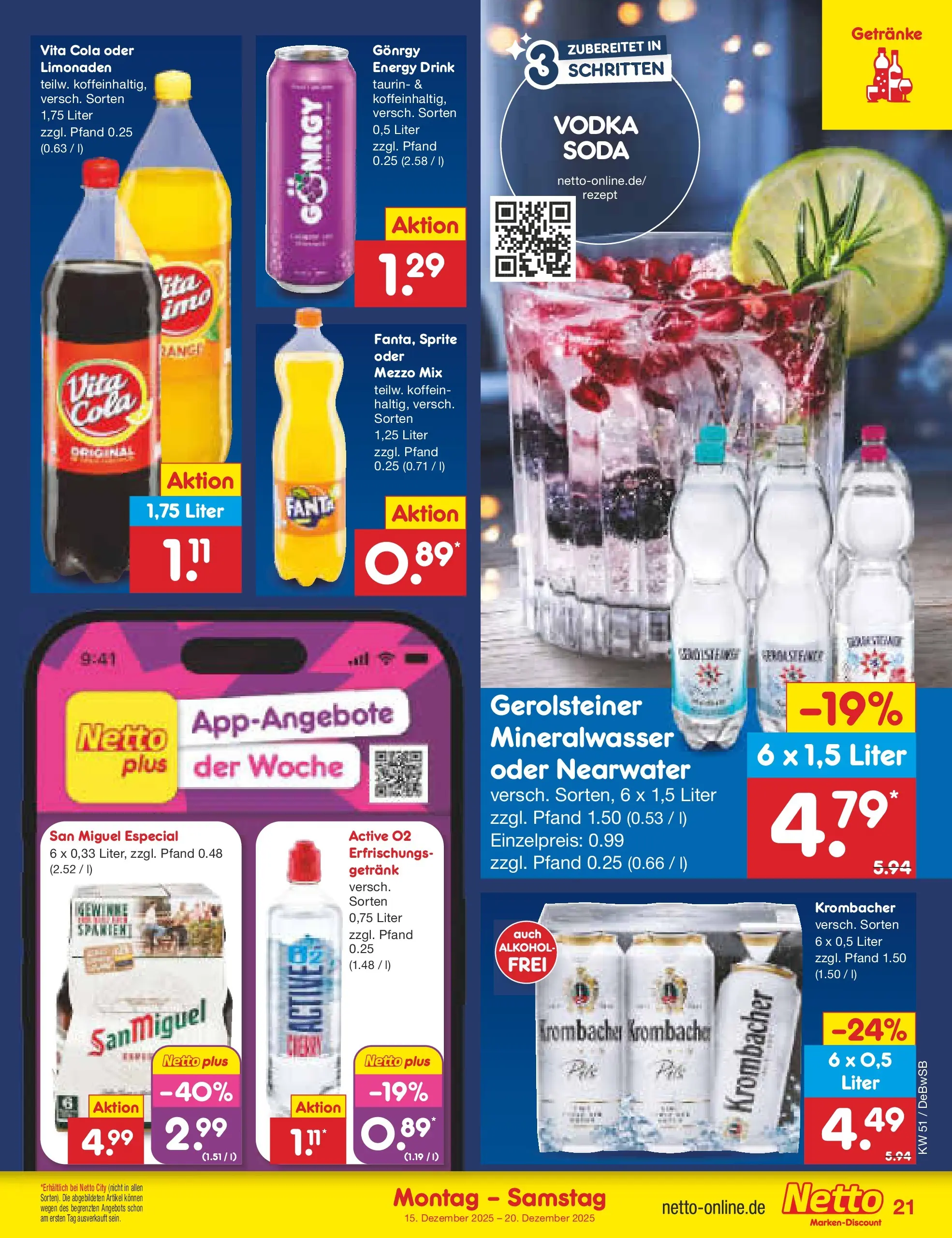 Netto Marken-Discount prospekt Waiblingen-Bittenfeld (ab 15.12.2025) » Angebote | Seite: 25 | Produkte: Sprite, Cola, Mineralwasser, Vita cola Netto Marken-Discount prospekt Waiblingen-Bittenfeld (ab 15.12.2025) » Angebote | Seite: 25 | Produkte: Sprite, Cola, Mineralwasser, Vita cola