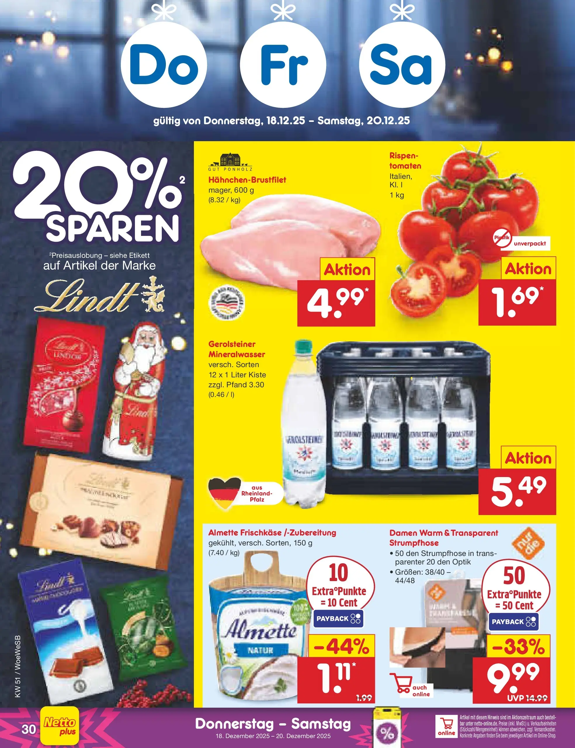 Netto Marken-Discount prospekt Katzweiler (ab 15.12.2025) » Angebote | Seite: 38 | Produkte: Tomaten, Lindt, Frischkase, Gerolsteiner Netto Marken-Discount prospekt Katzweiler (ab 15.12.2025) » Angebote | Seite: 38 | Produkte: Tomaten, Lindt, Frischkase, Gerolsteiner