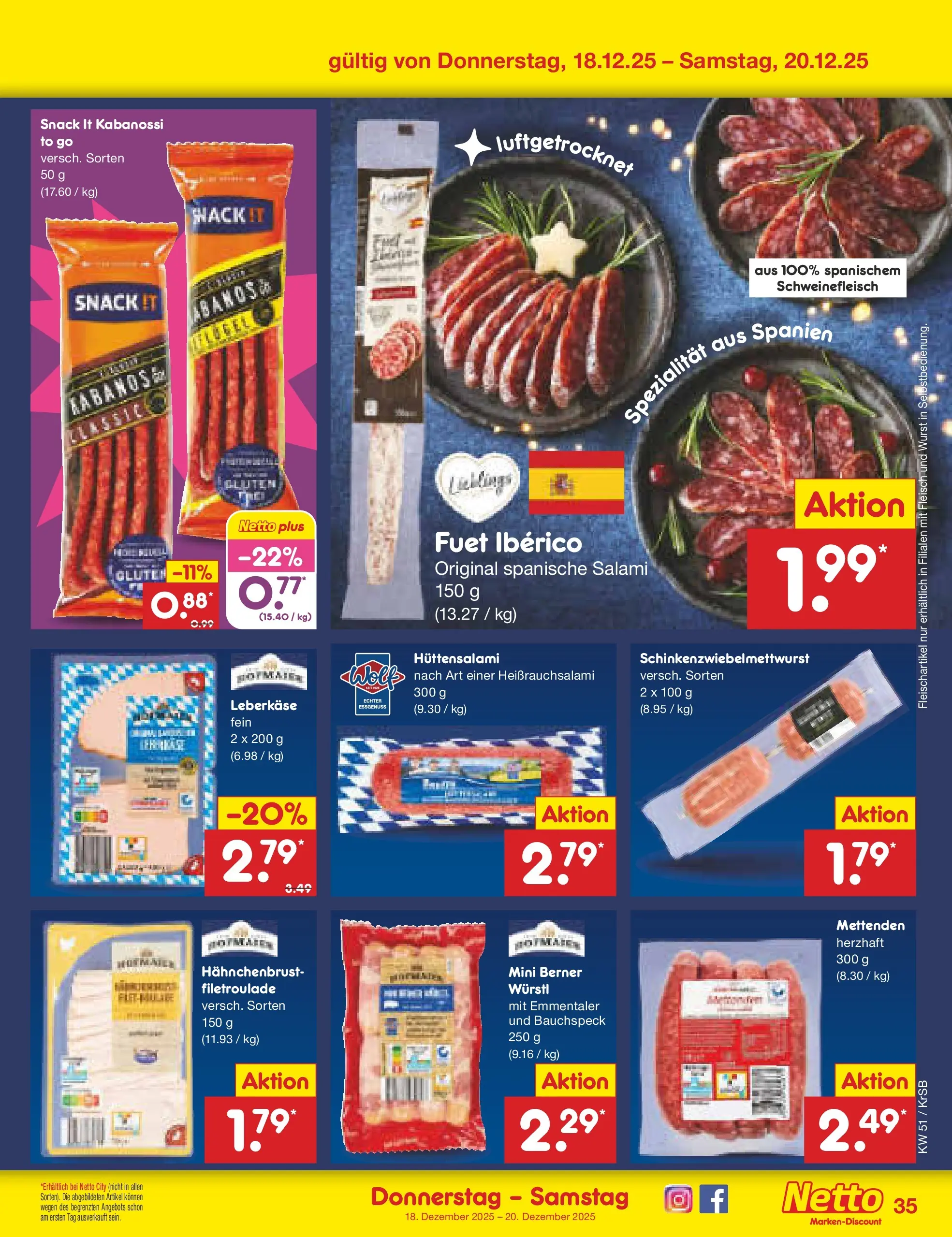 Netto Marken-Discount prospekt Jüchen	 (ab 15.12.2025) » Angebote | Seite: 43 | Produkte: Würstl, Wurst, Schweinefleisch, Hahnchenbrust