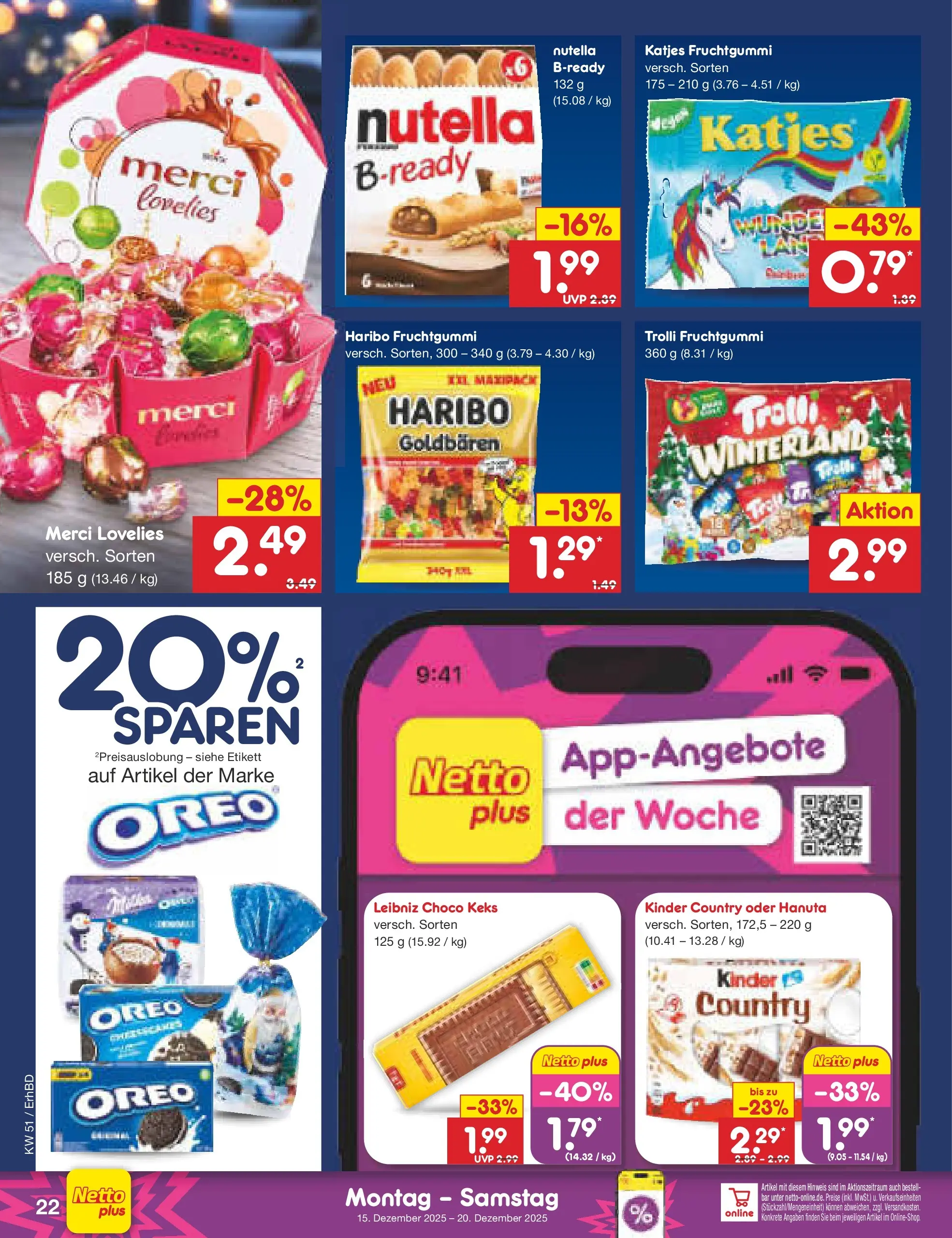Netto Marken-Discount prospekt Ergolding (ab 15.12.2025) » Angebote | Seite: 30 | Produkte: Merci, Katjes, Nutella, Kinder country Netto Marken-Discount prospekt Ergolding (ab 15.12.2025) » Angebote | Seite: 30 | Produkte: Merci, Katjes, Nutella, Kinder country