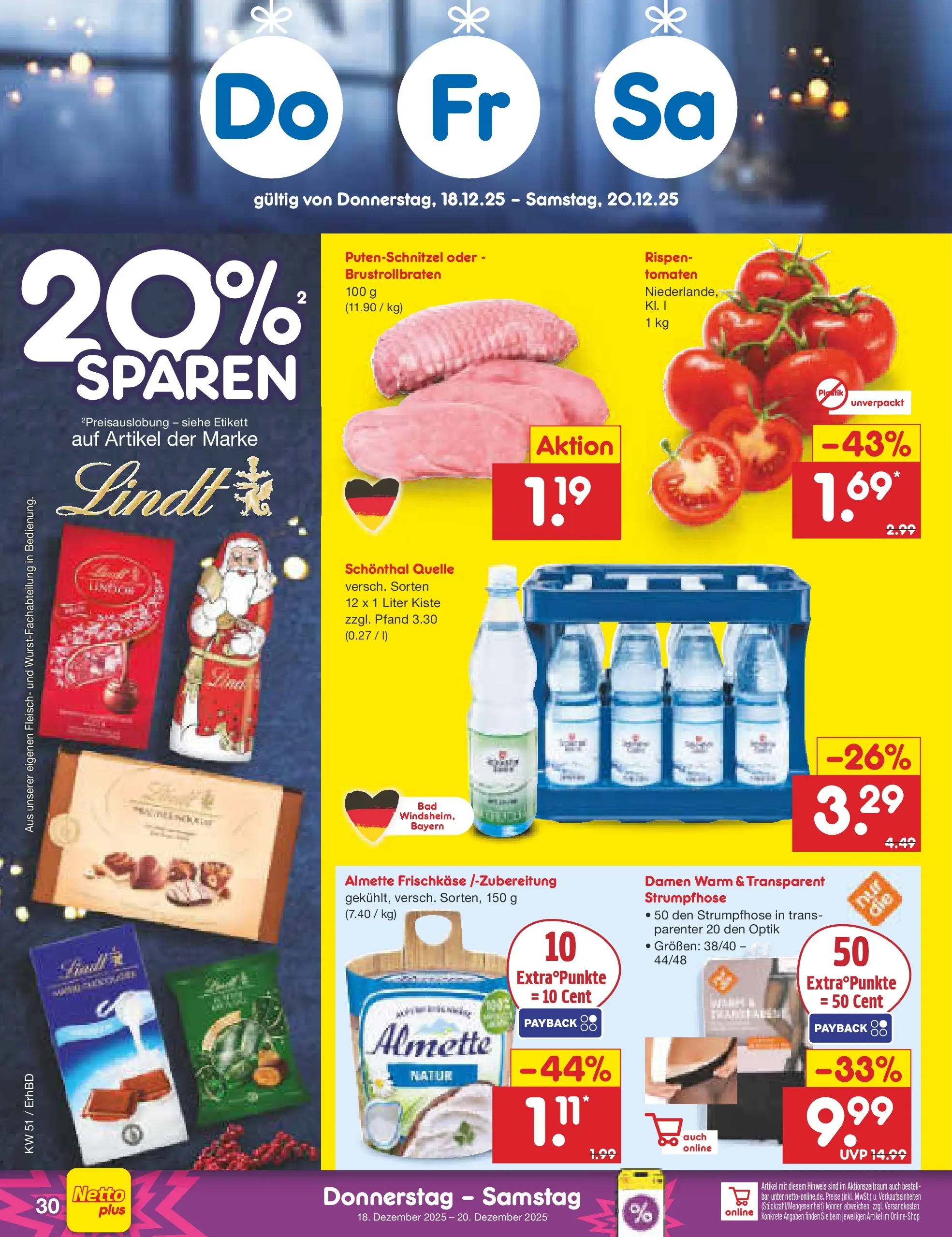 Netto Marken-Discount prospekt Ergolding (ab 15.12.2025) » Angebote | Seite: 38 | Produkte: Almette, Tomaten, Strumpfhose, Frischkase Netto Marken-Discount prospekt Ergolding (ab 15.12.2025) » Angebote | Seite: 38 | Produkte: Almette, Tomaten, Strumpfhose, Frischkase