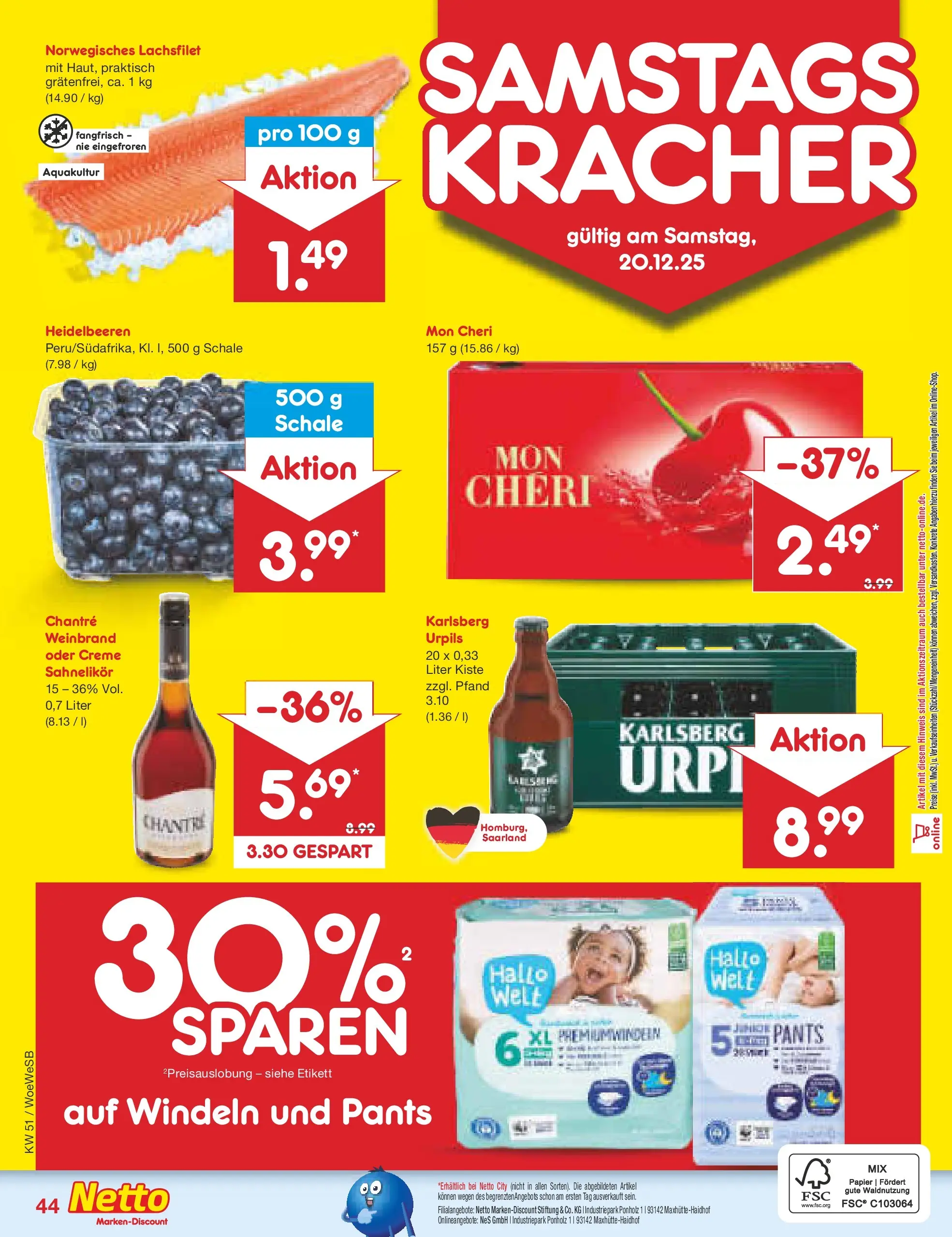 Netto Marken-Discount prospekt Katzweiler (ab 15.12.2025) » Angebote | Seite: 52 | Produkte: Creme, Heidelbeeren, Chantré, Mon cheri Netto Marken-Discount prospekt Katzweiler (ab 15.12.2025) » Angebote | Seite: 52 | Produkte: Creme, Heidelbeeren, Chantré, Mon cheri