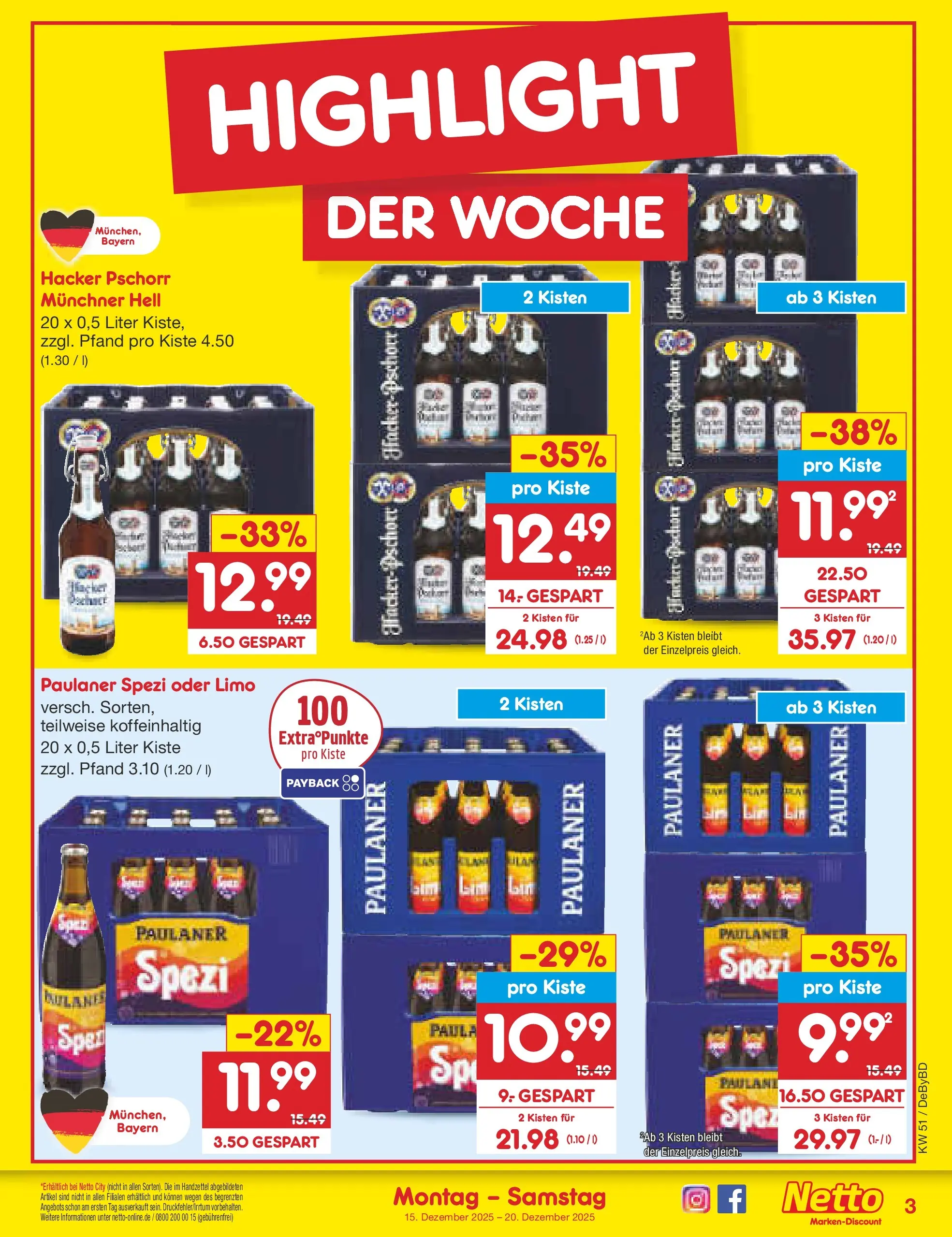 Netto Marken-Discount prospekt Buttenwiesen (ab 15.12.2025) » Angebote | Seite: 3 | Produkte: Paulaner spezi, Paulaner Netto Marken-Discount prospekt Buttenwiesen (ab 15.12.2025) » Angebote | Seite: 3 | Produkte: Paulaner spezi, Paulaner