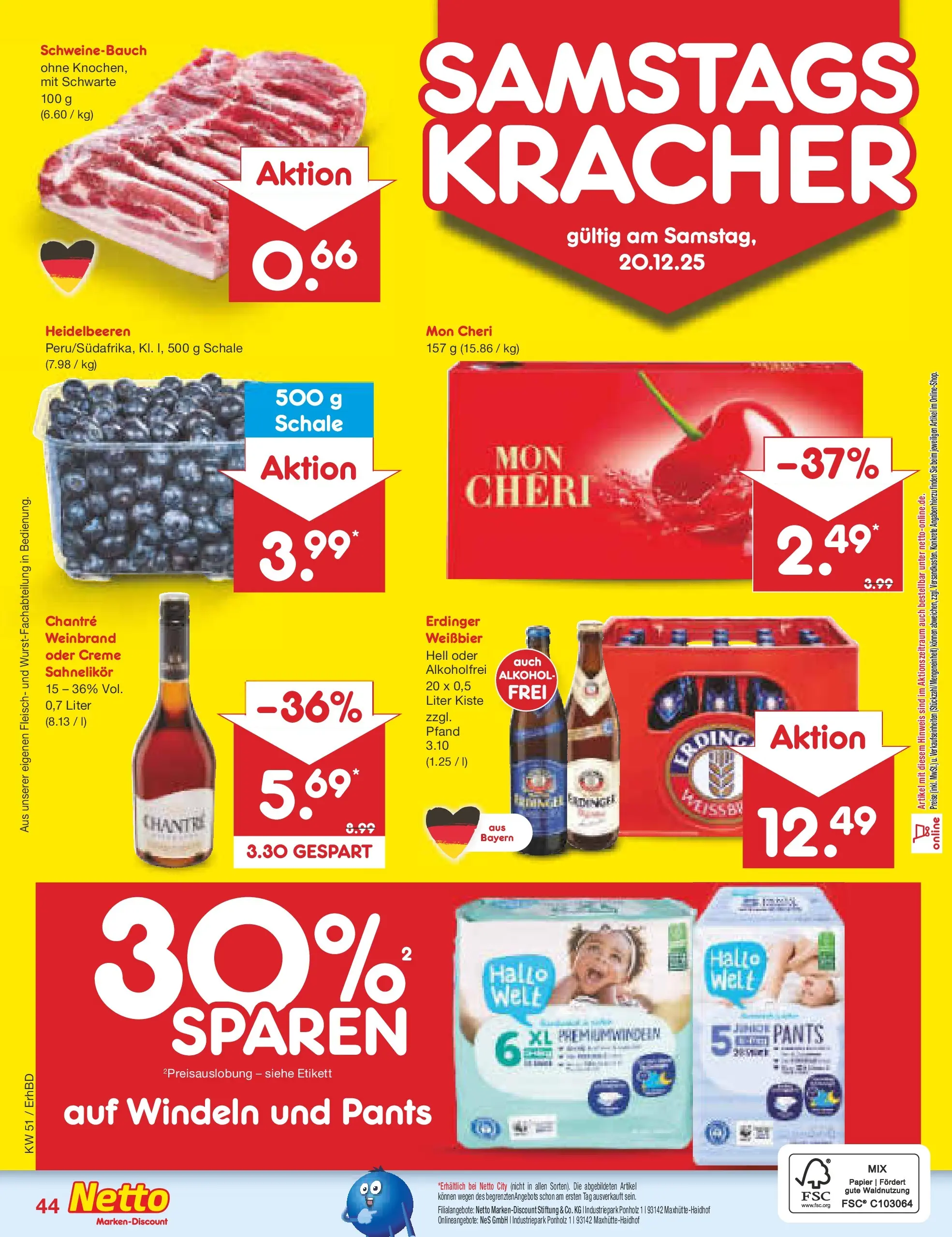 Netto Marken-Discount prospekt Ergolding (ab 15.12.2025) » Angebote | Seite: 52 | Produkte: Weißbier, Creme, Fleisch, Mon cheri Netto Marken-Discount prospekt Ergolding (ab 15.12.2025) » Angebote | Seite: 52 | Produkte: Weißbier, Creme, Fleisch, Mon cheri