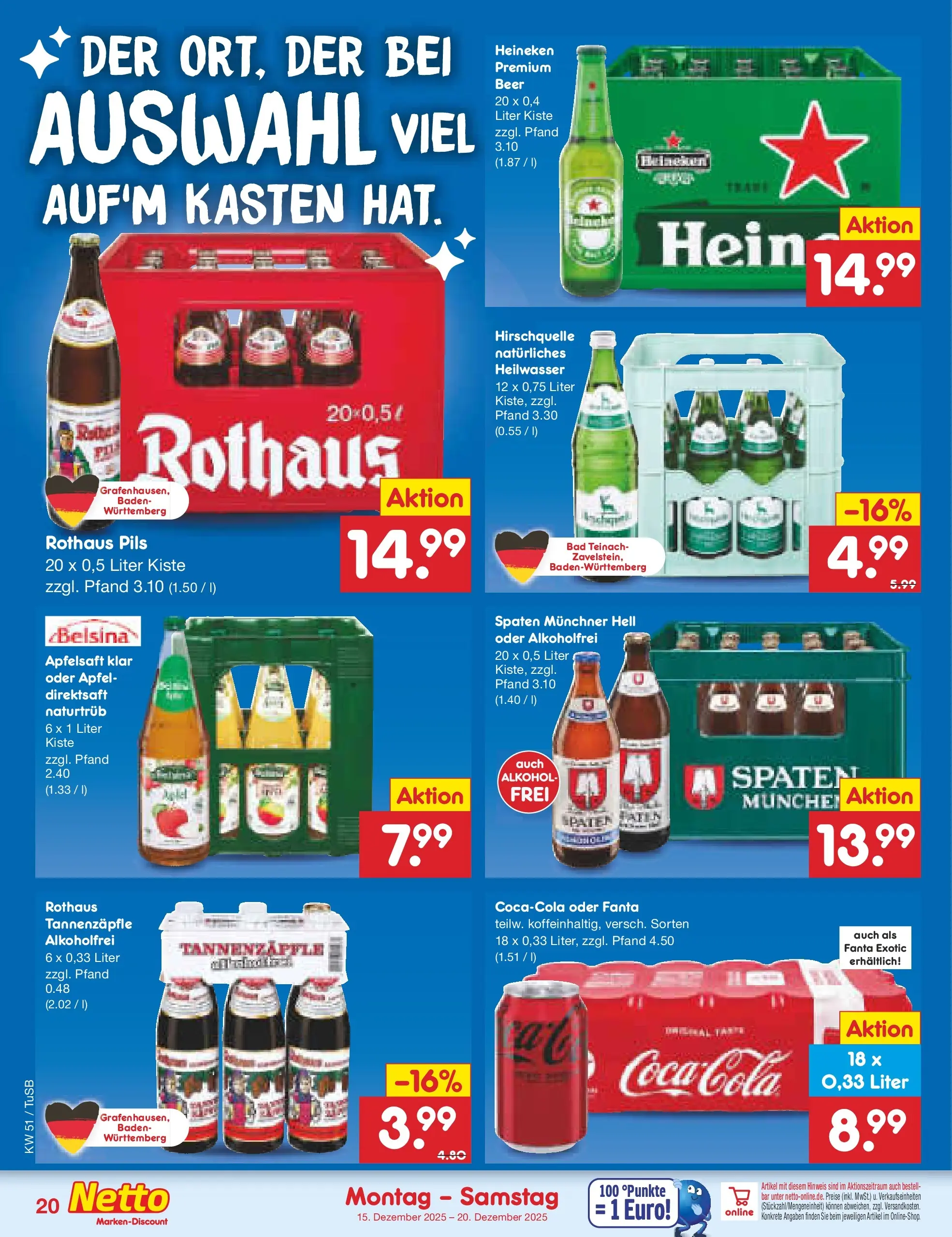 Netto Marken-Discount prospekt Lahr-Langenwinkel	 (ab 15.12.2025) » Angebote | Seite: 24 | Produkte: Coca cola, Cola, Äpfel, Heineken