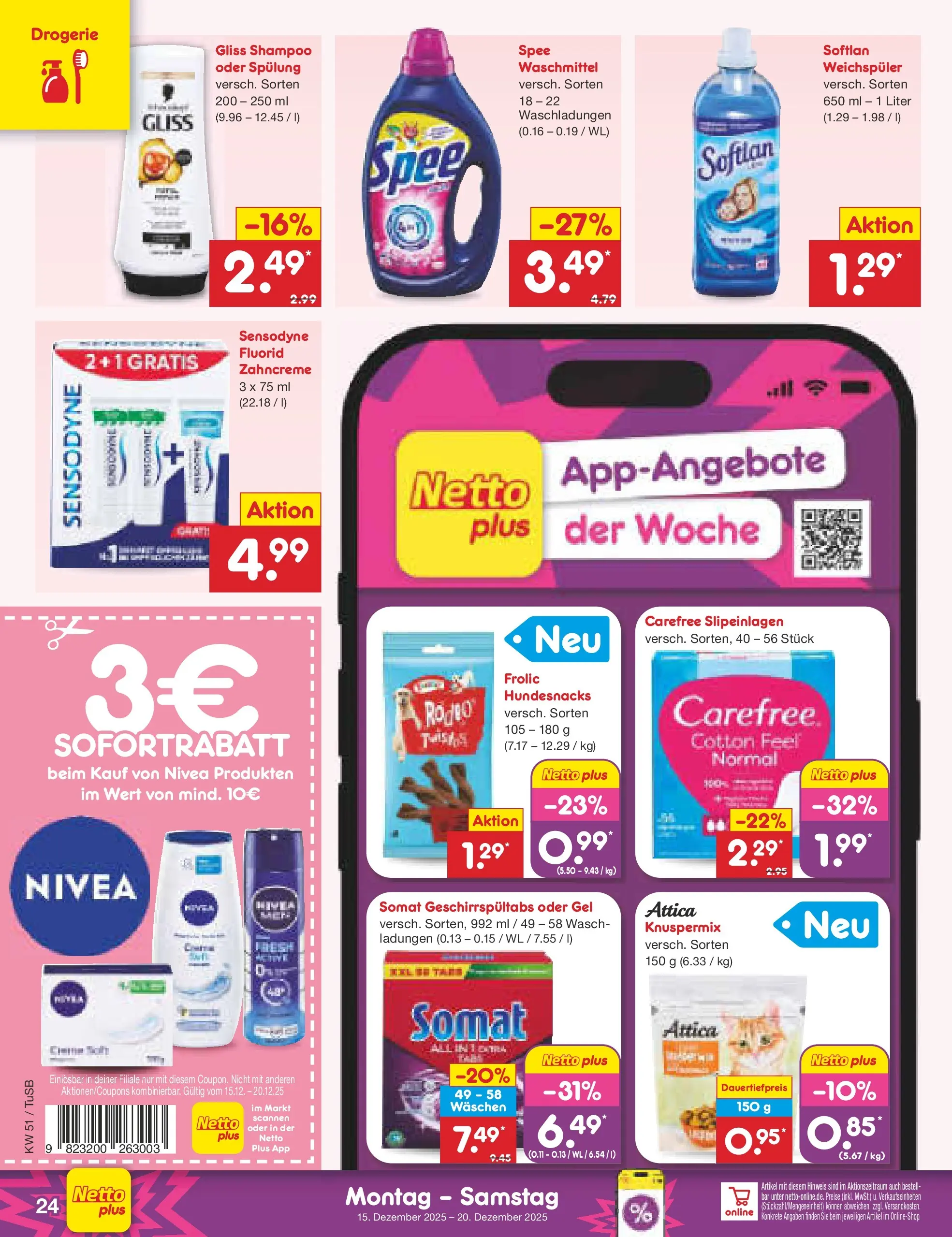 Netto Marken-Discount prospekt Lahr-Langenwinkel	 (ab 15.12.2025) » Angebote | Seite: 32 | Produkte: Shampoo, Spülung, Spee, Waschmittel