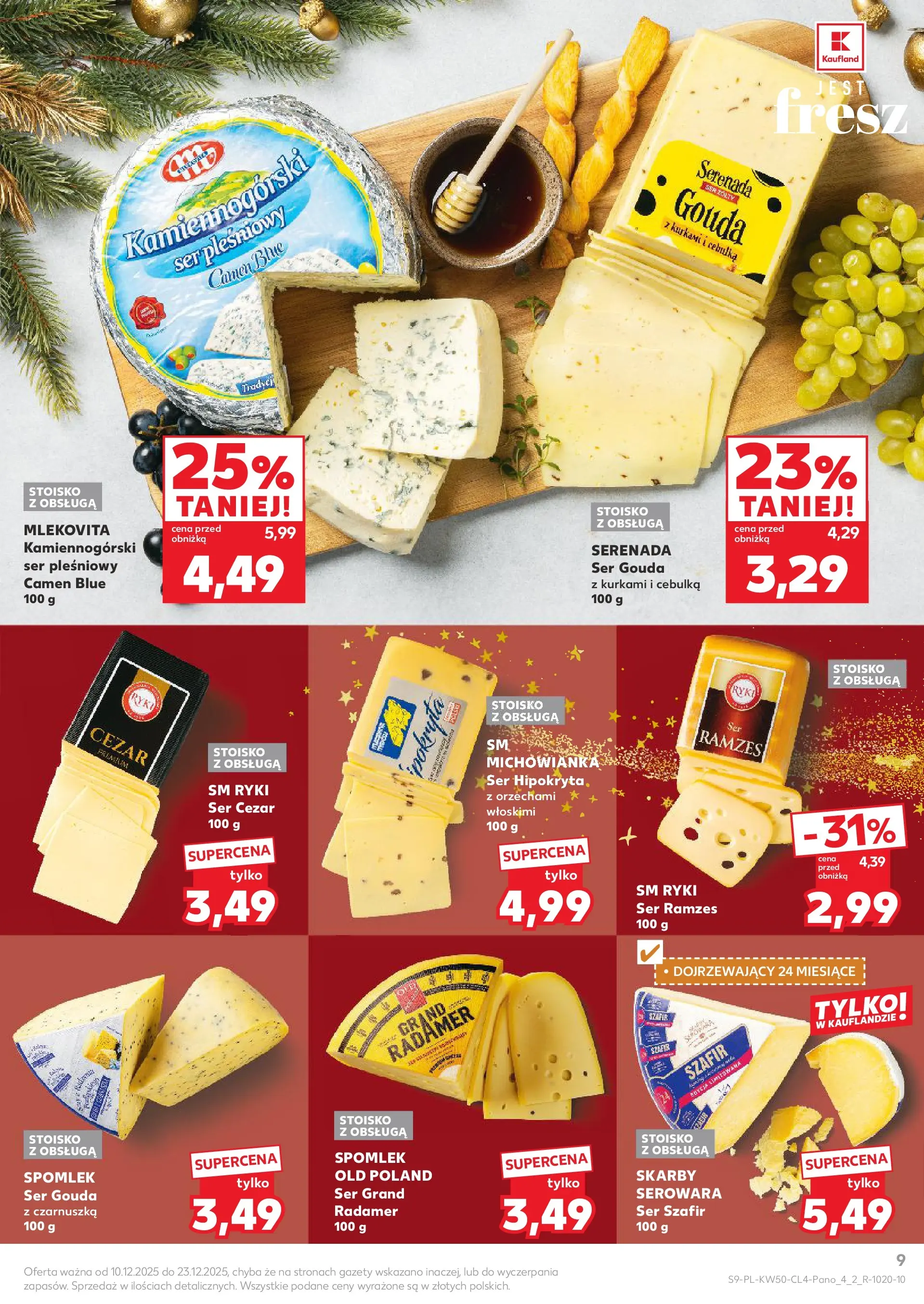 Kaufland gazetka od 10.12.2025 | Boże Narodzenie 🎄🎁 | Strona: 9 | Produkty: Ser pleśniowy, Czarnuszka, Ser, Ser gouda