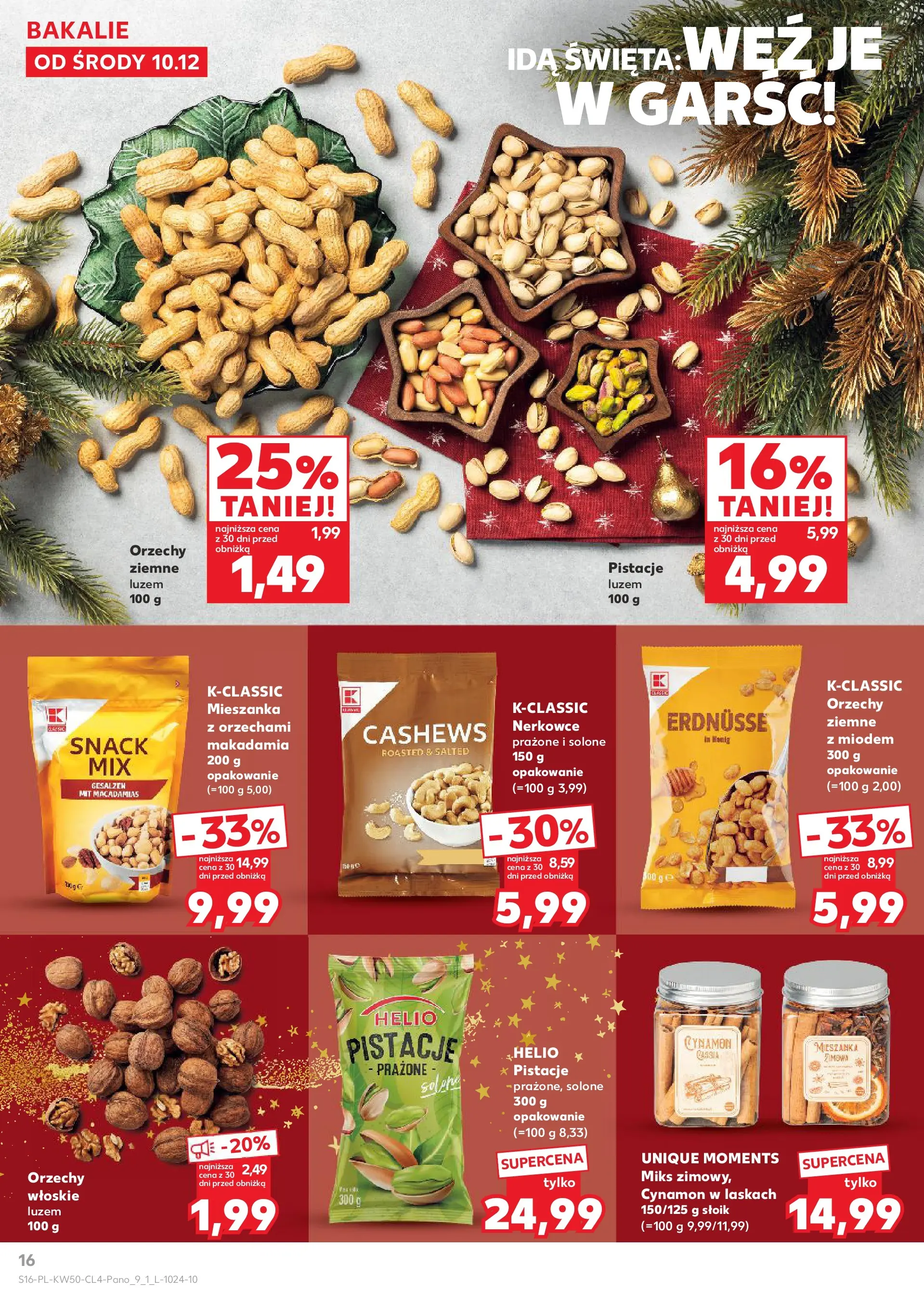 Kaufland gazetka od 10.12.2025 | Boże Narodzenie 🎄🎁 | Strona: 16 | Produkty: Cynamon, Orzechy