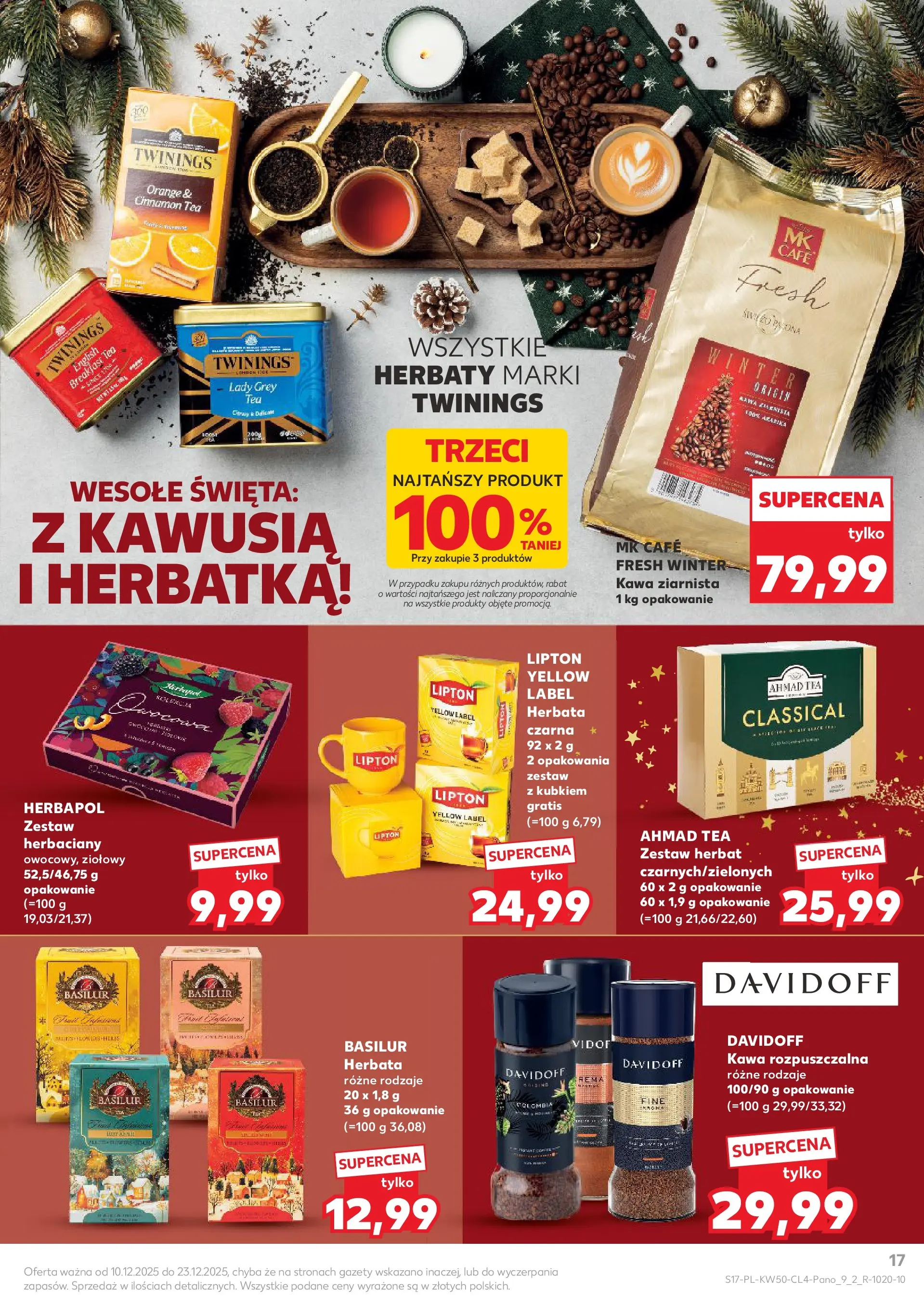 Kaufland gazetka od 10.12.2025 | Boże Narodzenie 🎄🎁 | Strona: 17 | Produkty: Kawa ziarnista, Kawa rozpuszczalna, Kawa, Herbata
