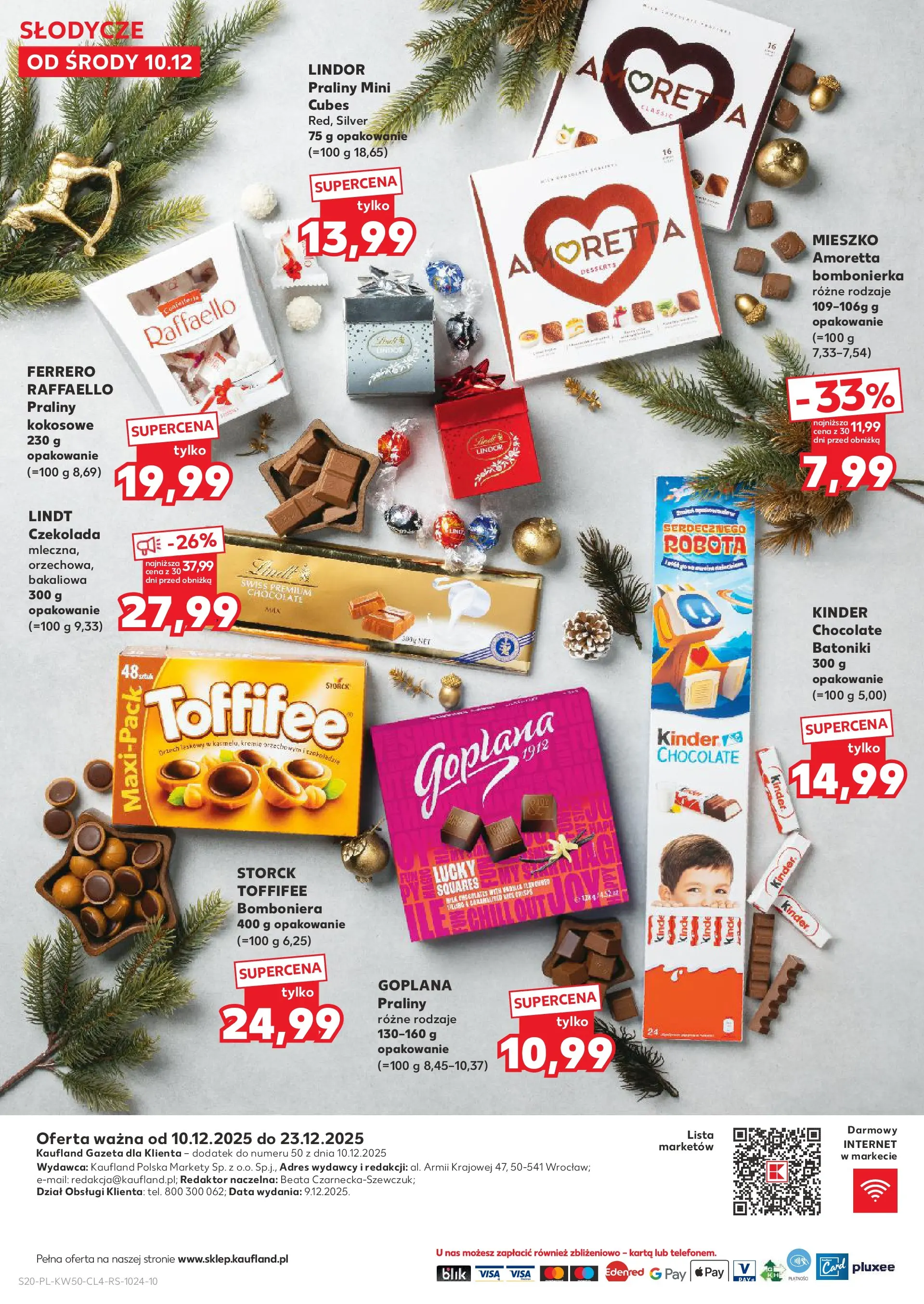 Kaufland gazetka od 10.12.2025 | Boże Narodzenie 🎄🎁 | Strona: 20 | Produkty: Karta, Słodycze, Bombonierka, Czekolada