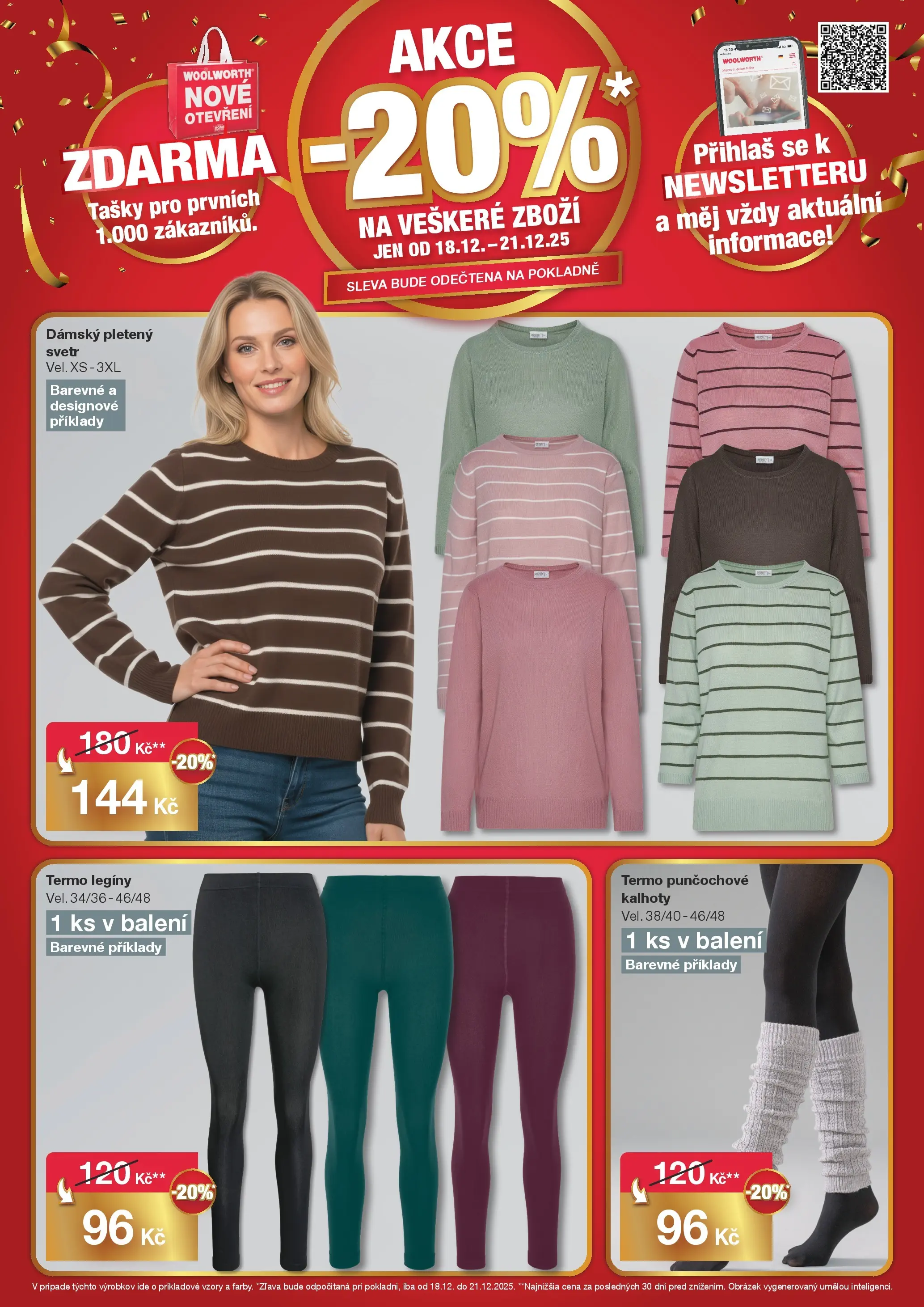 Woolworth leták - Poděbrady  od 18.12.2025 - akční nabídka | Strana: 3 | Produkty: Svetr, Kalhoty, Legíny, Tašky