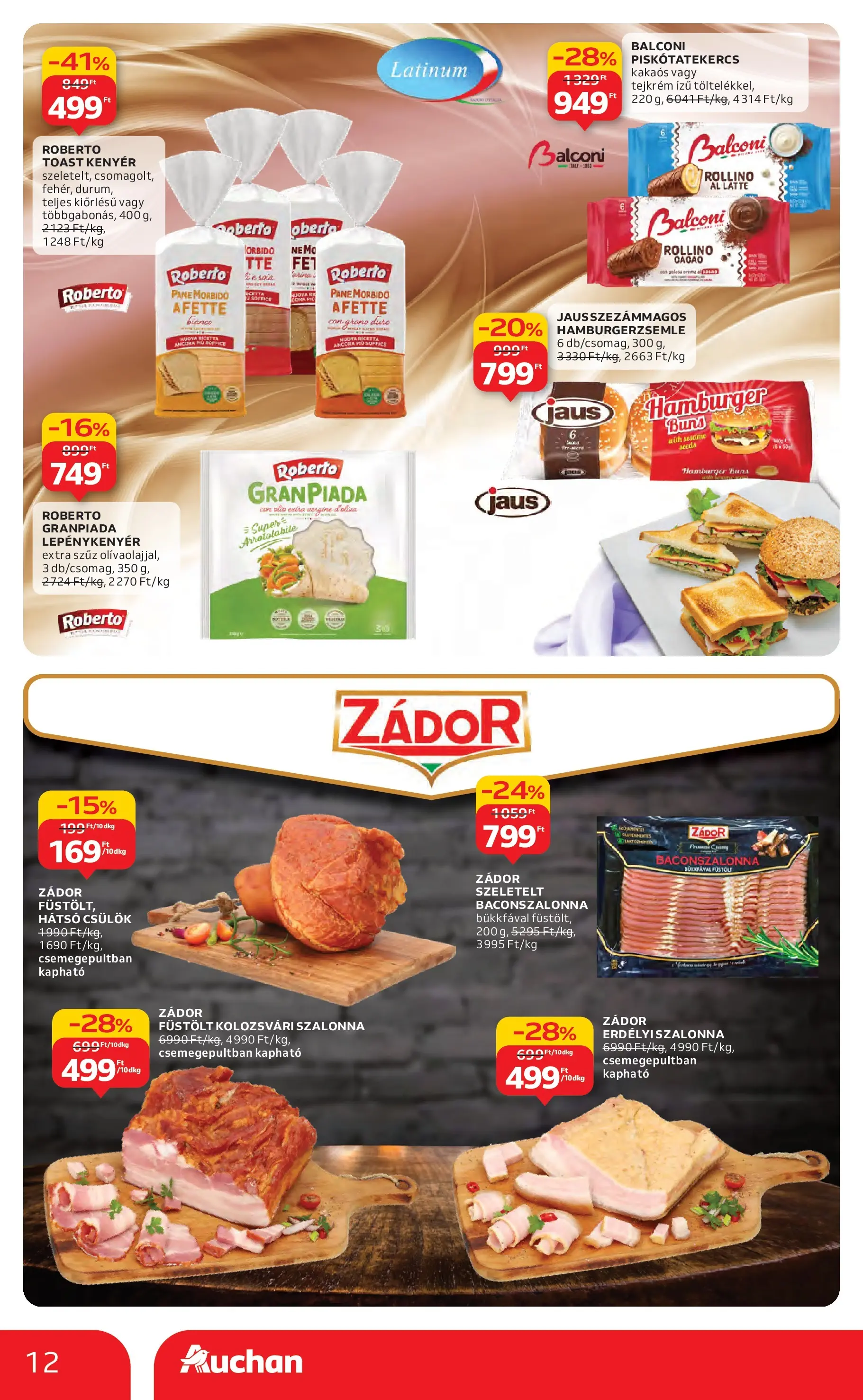 Auchan Akciós újság Miskolc - 2025.12.11. -tól/töl > akció, lapozható szórólap 🛍️ | Oldal: 12 | Termékek: Hamburgerzsemle, Kenyér, Szalonna, Toast kenyér