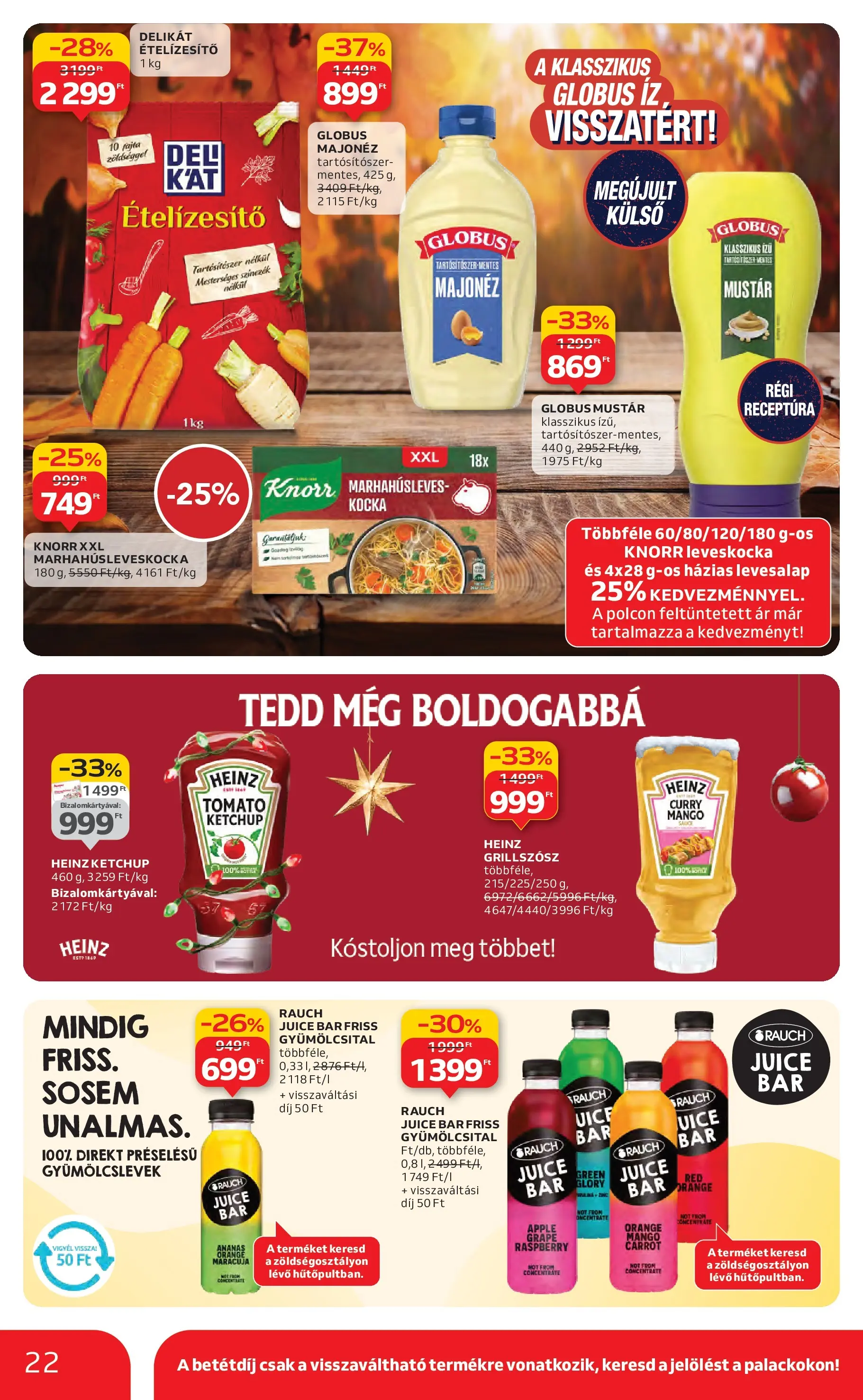 Auchan Akciós újság Miskolc - 2025.12.11. -tól/töl > akció, lapozható szórólap 🛍️ | Oldal: 22 | Termékek: Gyümölcsital, Leveskocka, Ételízesítő, Majonéz