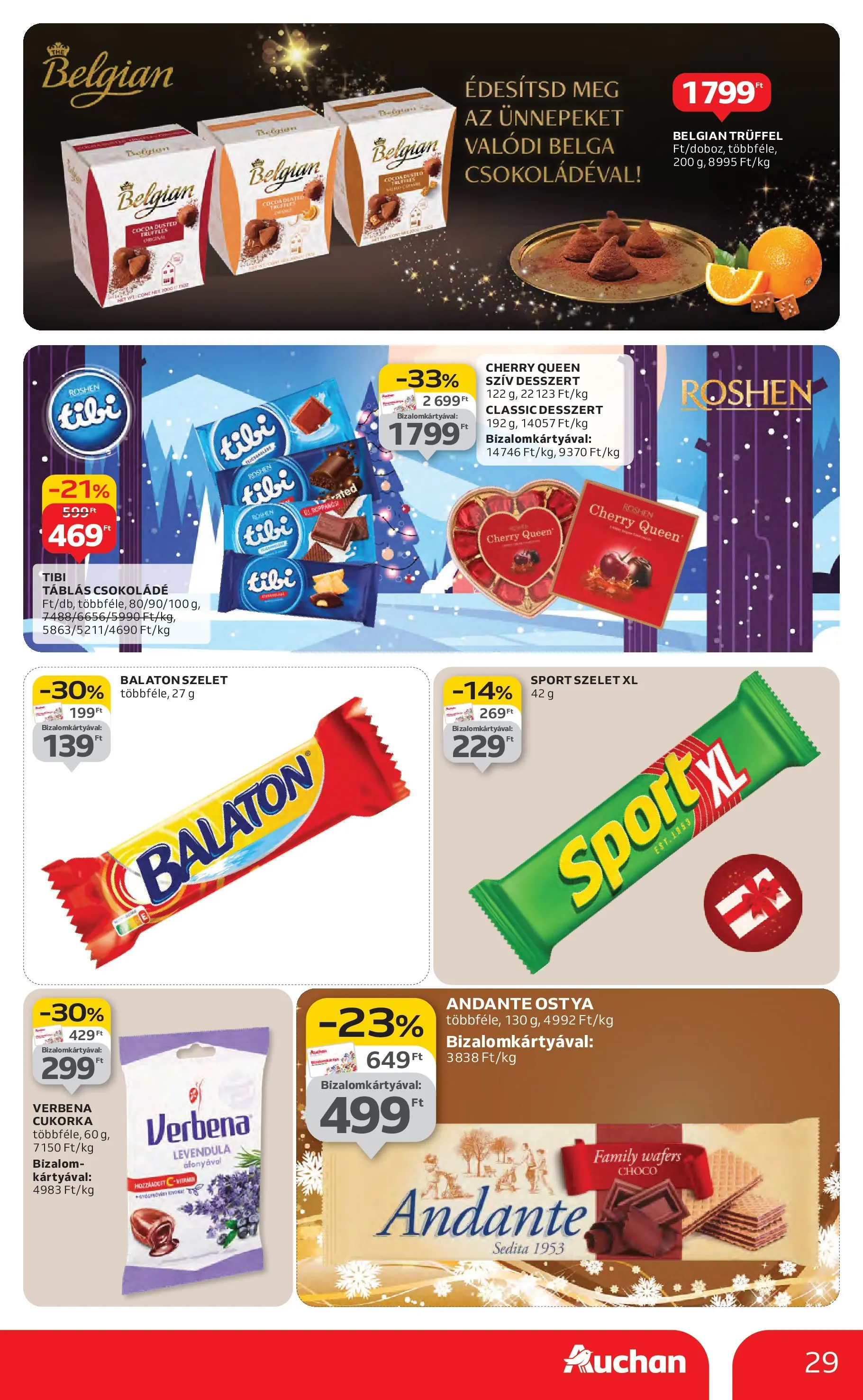 Auchan Akciós újság Miskolc - 2025.12.11. -tól/töl > akció, lapozható szórólap 🛍️ | Oldal: 29 | Termékek: Csokoládé, Cukorka, Levendula