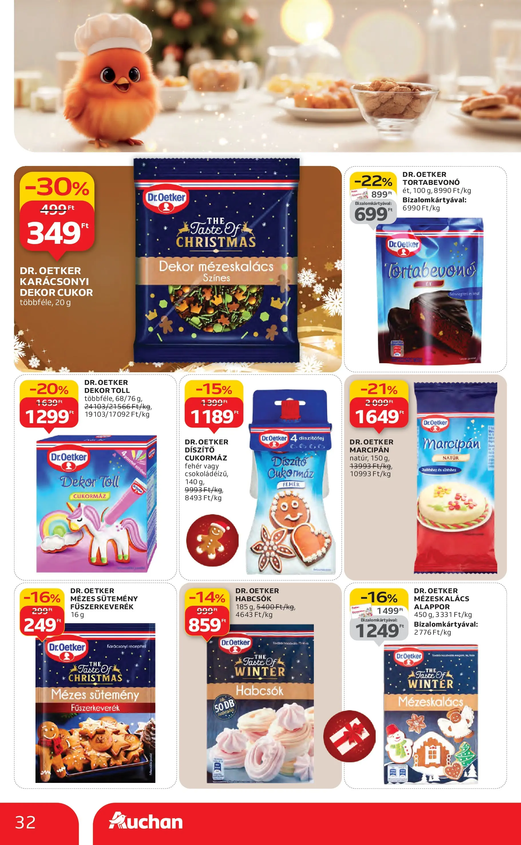Auchan Akciós újság Miskolc - 2025.12.11. -tól/töl > akció, lapozható szórólap 🛍️ | Oldal: 32 | Termékek: Fűszerkeverék, Marcipan, Mézeskalács, Cukor