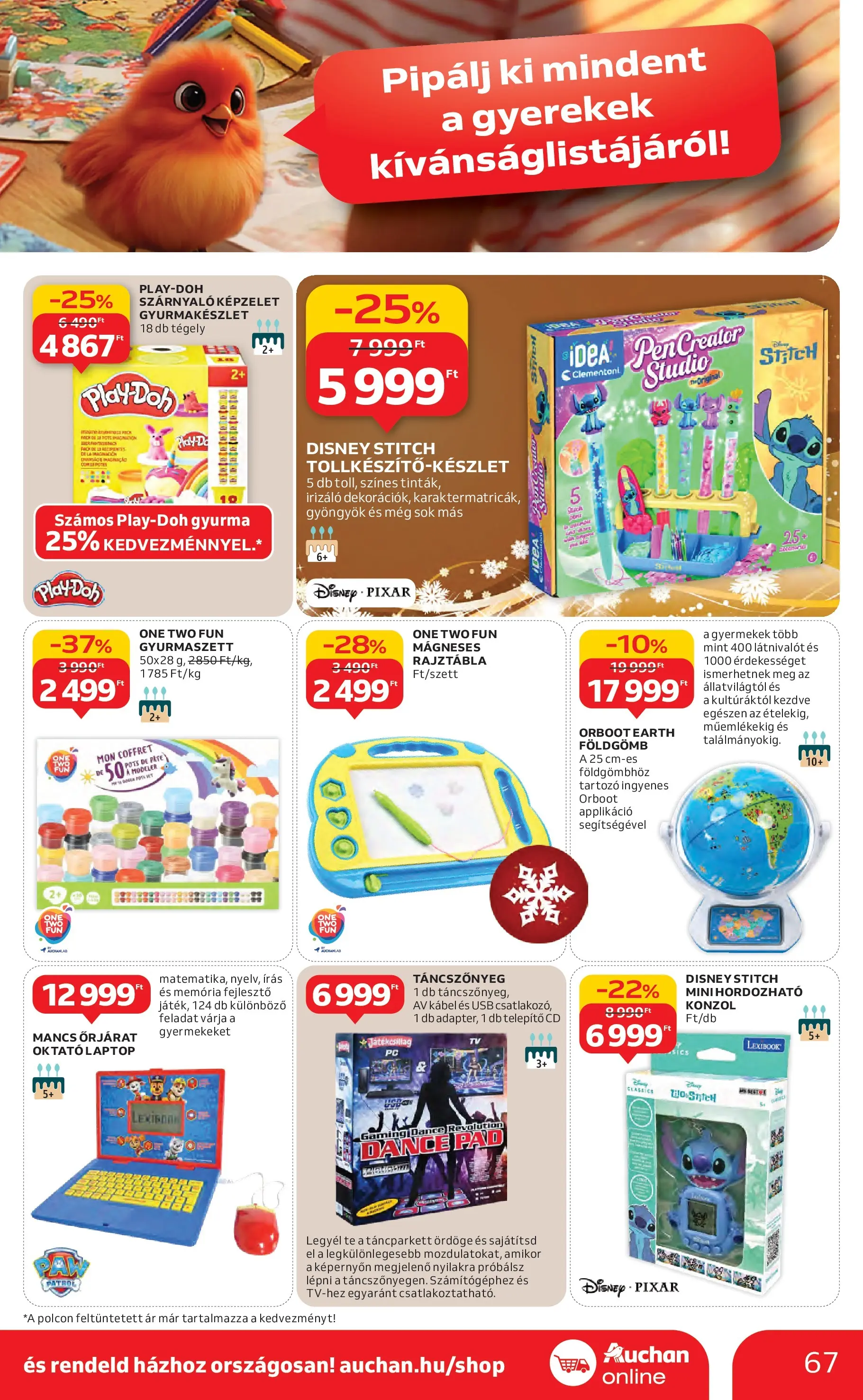 Auchan Akciós újság Miskolc - 2025.12.11. -tól/töl > akció, lapozható szórólap 🛍️ | Oldal: 67 | Termékek: Laptop, USB, Gyurma, Rajztábla