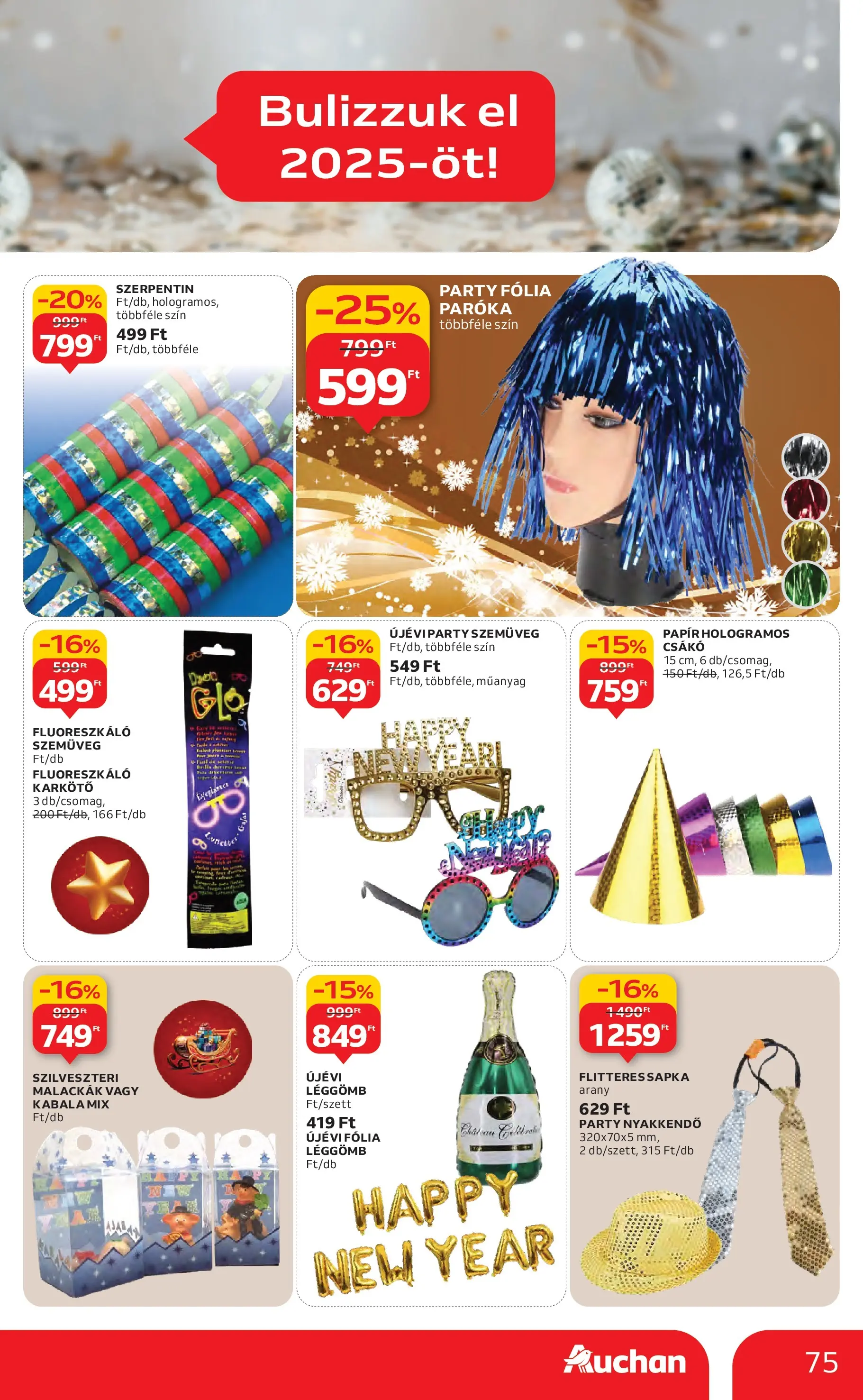 Auchan Akciós újság Miskolc - 2025.12.11. -tól/töl > akció, lapozható szórólap 🛍️ | Oldal: 75 | Termékek: Szemüveg, Nyakkendő, Karkötő