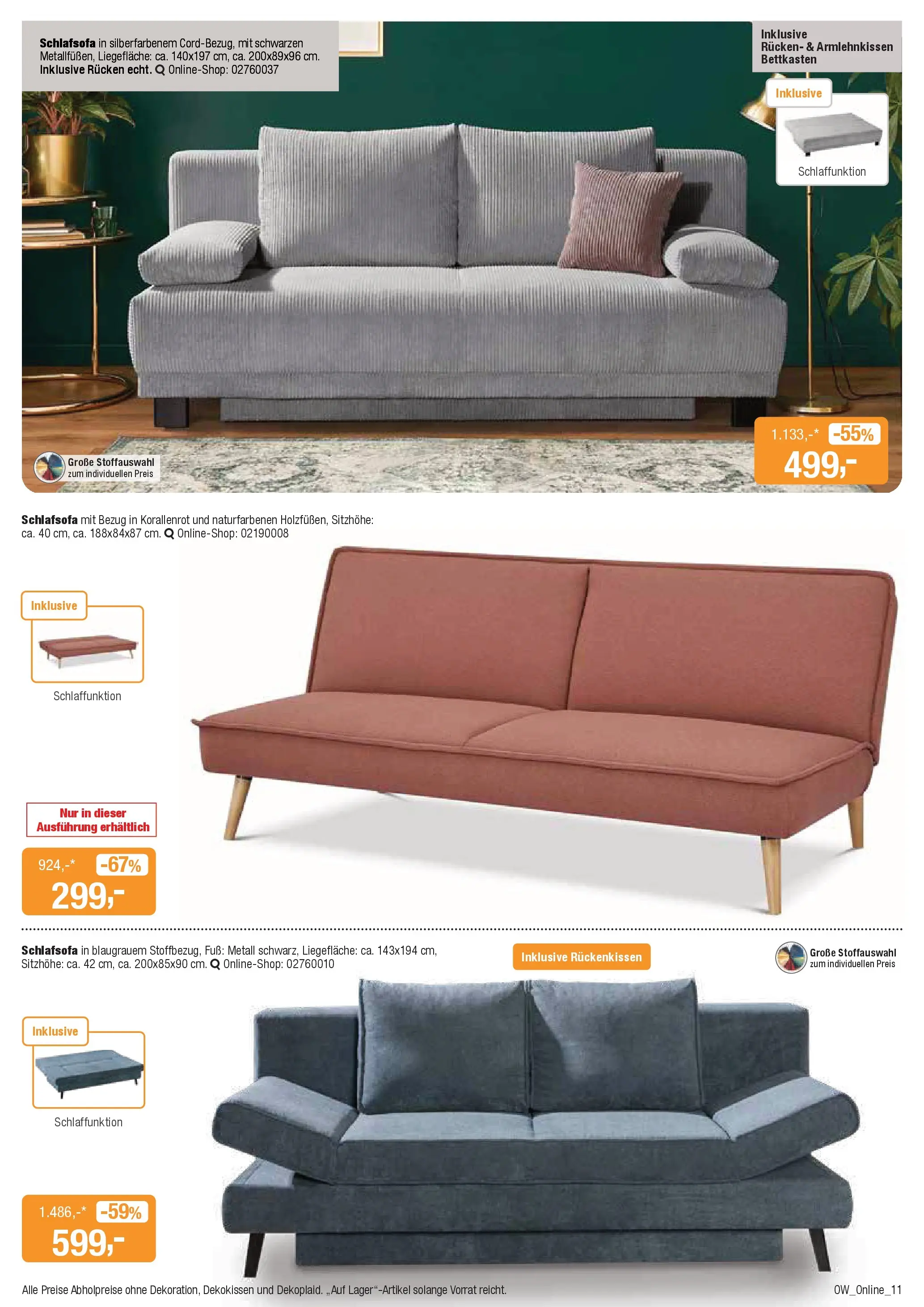 Entdecke - Aktuelle Angebote (ab 08.12.2025) zum Blättern | Seite: 11 | Produkte: Schlafsofa