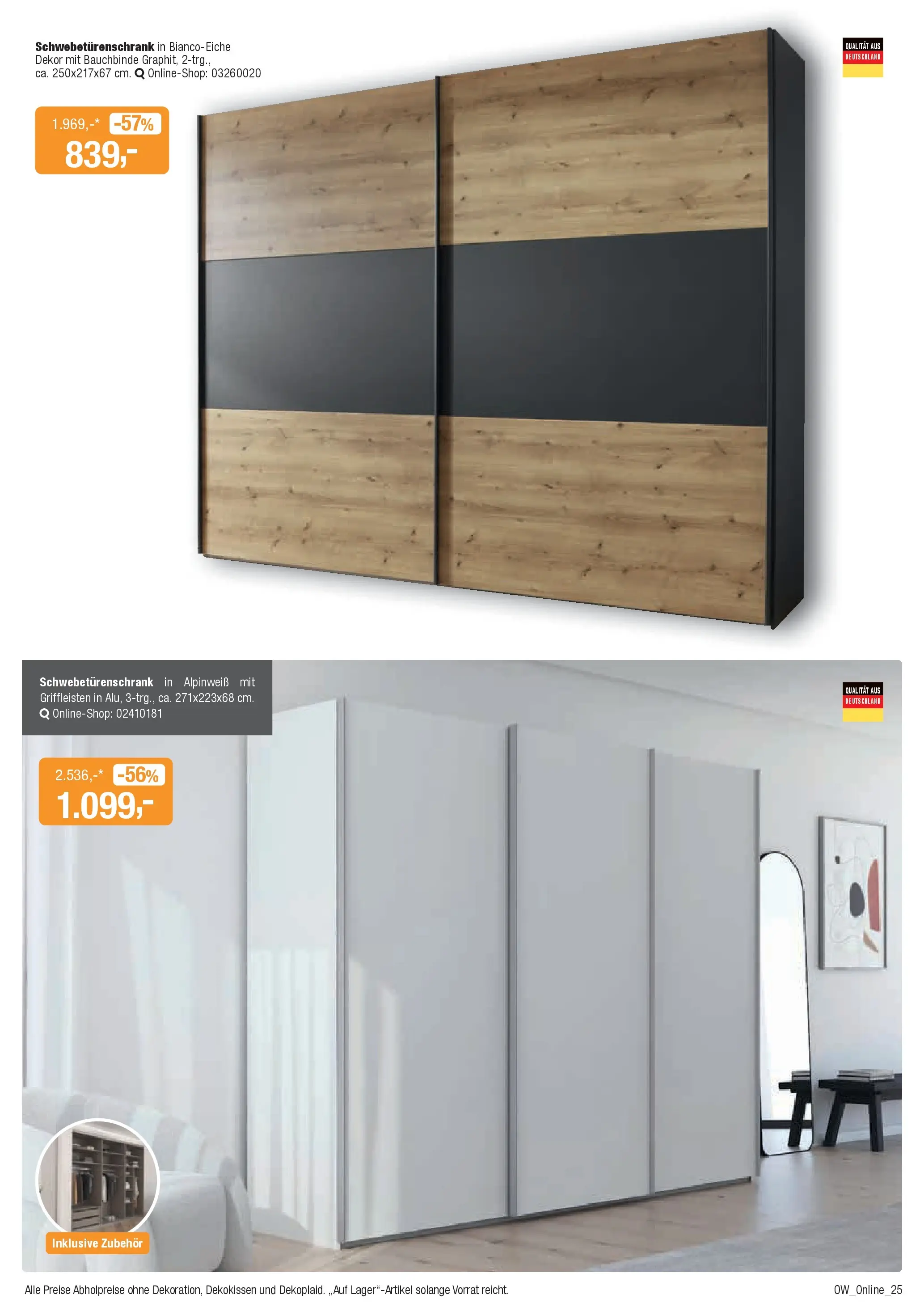 Entdecke - Aktuelle Angebote (ab 08.12.2025) zum Blättern | Seite: 25 | Produkte: Schwebetürenschrank