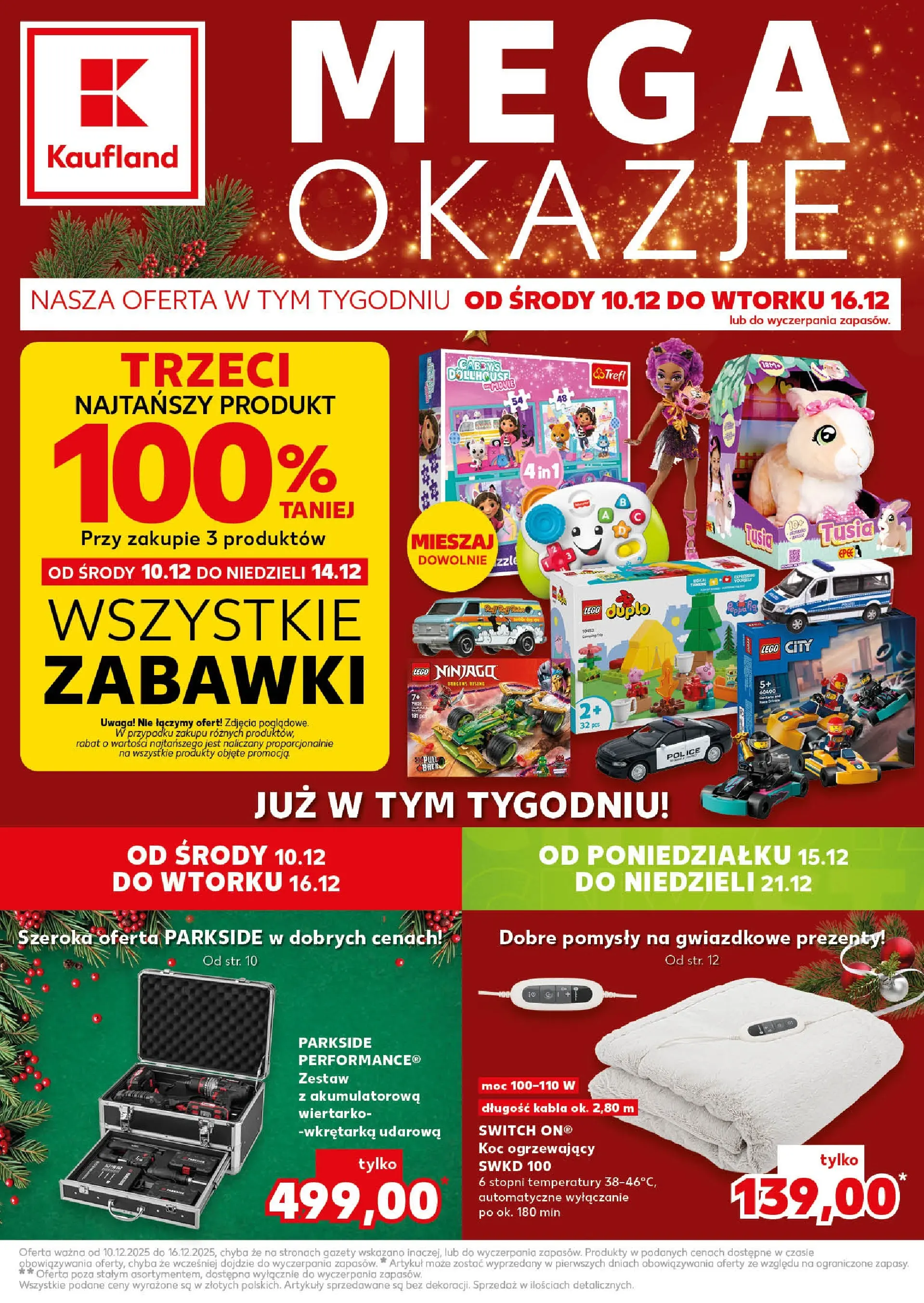 Kaufland gazetka od 10.12.2025 | Boże Narodzenie 🎄🎁 | Strona: 1 | Produkty: PC, Koc, Lego
