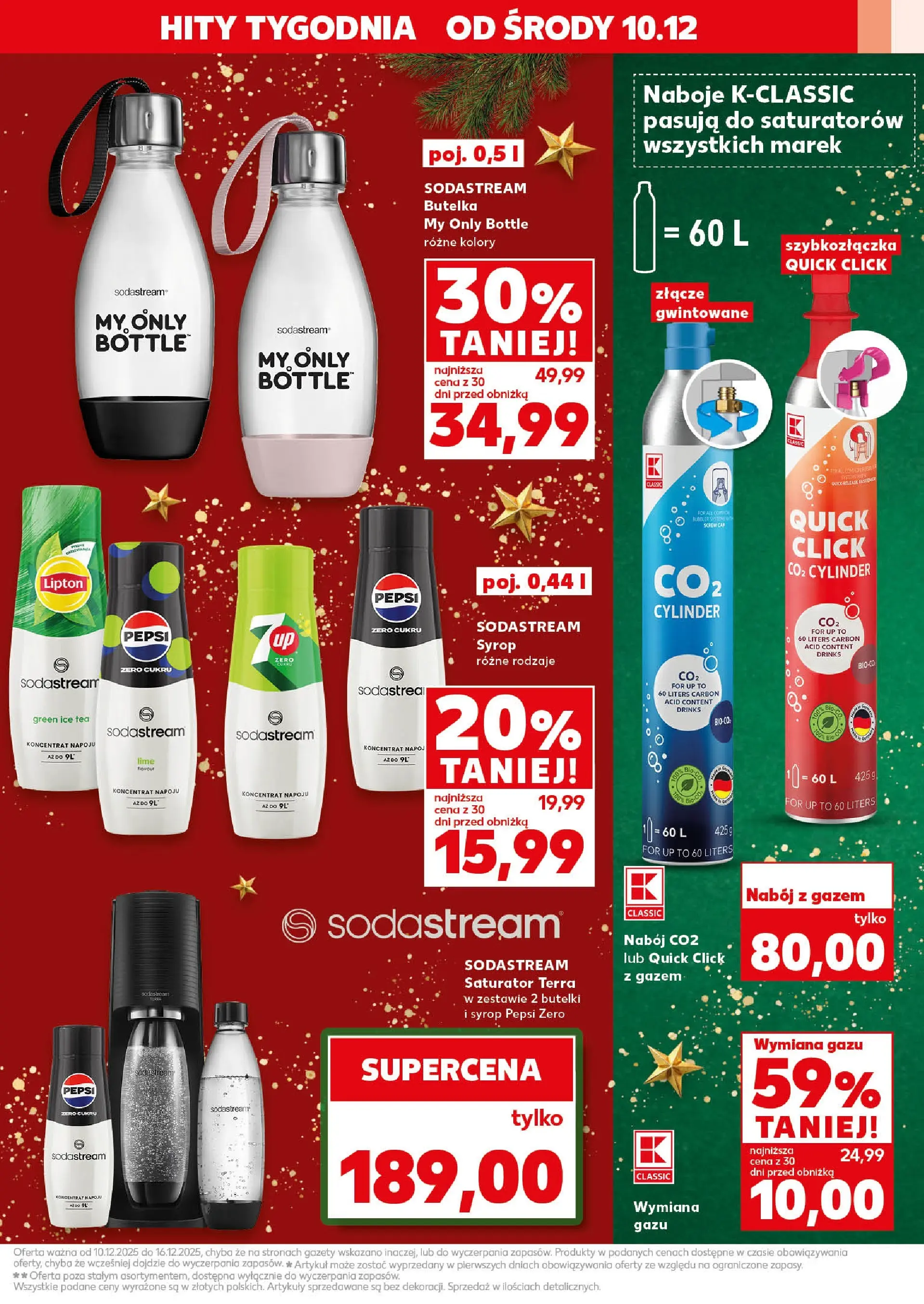 Kaufland gazetka od 10.12.2025 | Boże Narodzenie 🎄🎁 | Strona: 3 | Produkty: Syrop, Ice Tea, Pepsi, Sodastream