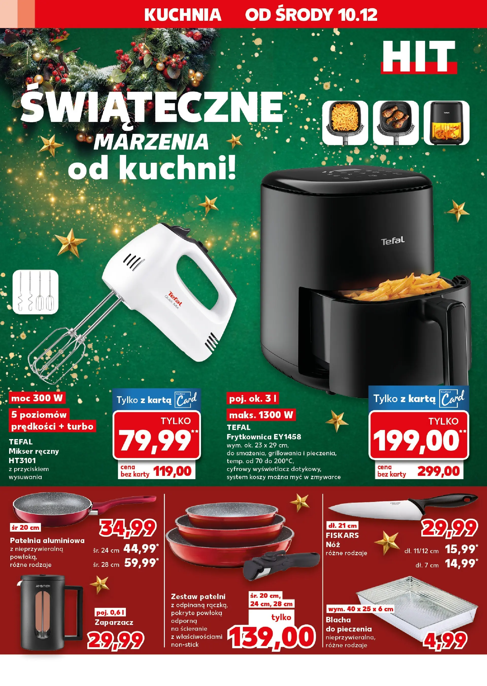 Kaufland gazetka od 10.12.2025 | Boże Narodzenie 🎄🎁 | Strona: 4 | Produkty: Karta, Mikser, Frytkownica, Tefal