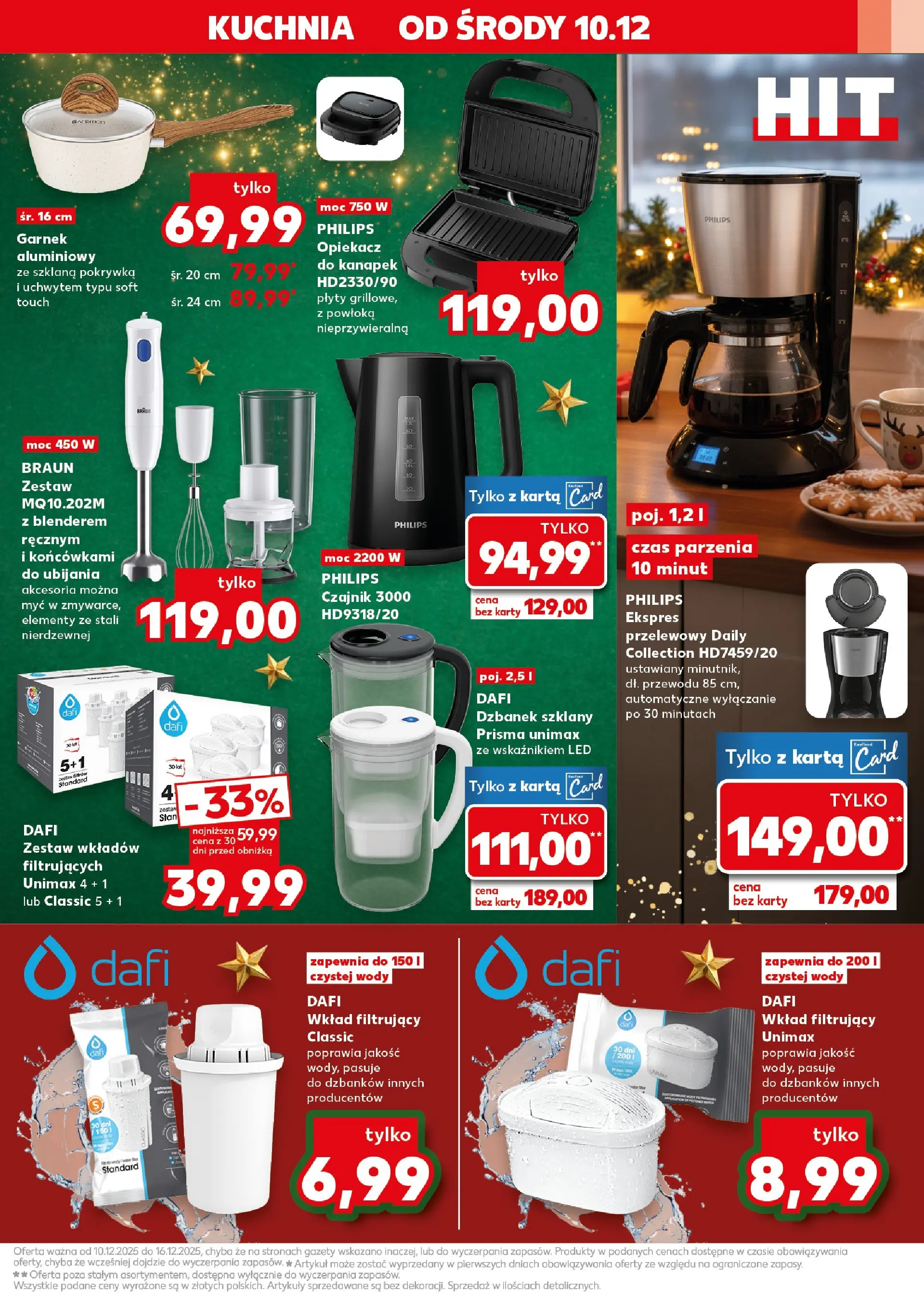 Kaufland gazetka od 10.12.2025 | Boże Narodzenie 🎄🎁 | Strona: 5 | Produkty: Dzbanek, Czajnik, Opiekacz, Plyty